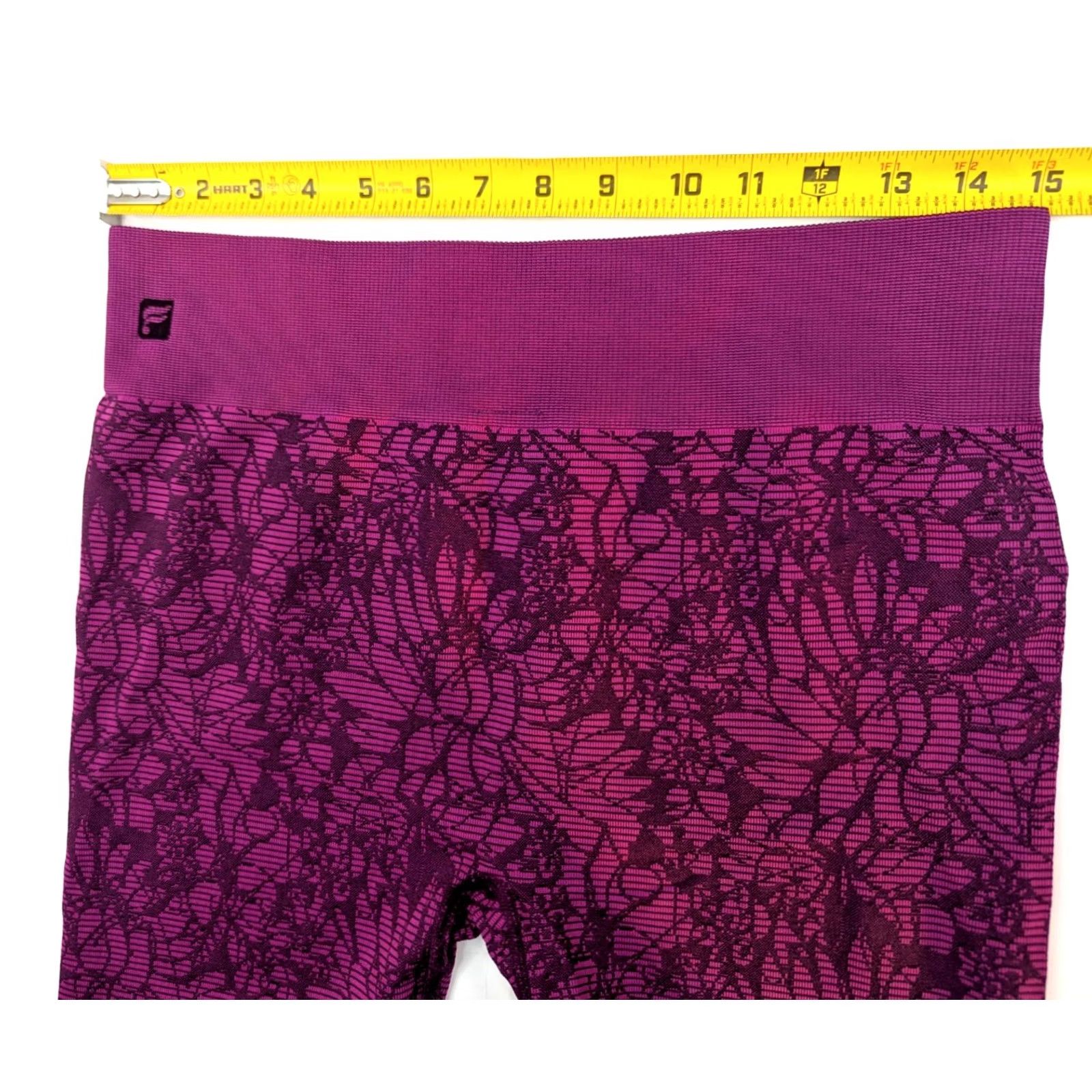 Fabletics Fabletics Purple Textured Cropped Legging Pants Women L Workout Yoga EUC Size 36" / US 14 / IT 50 - 5 Thumbnail