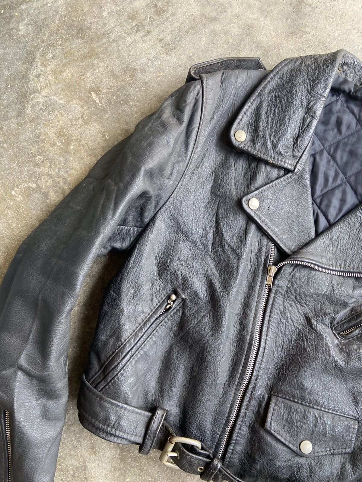 Vintage MARLON BRANDO VTG DOUBLE COLAR GENUINE LEARHER JACKET Size US M / EU 48-50 / 2 - 5 Thumbnail