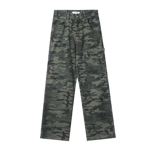 VIBE Retro camouflage overalls hip hop casual straight trousers Size US 32 / EU 48 - 1 Thumbnail