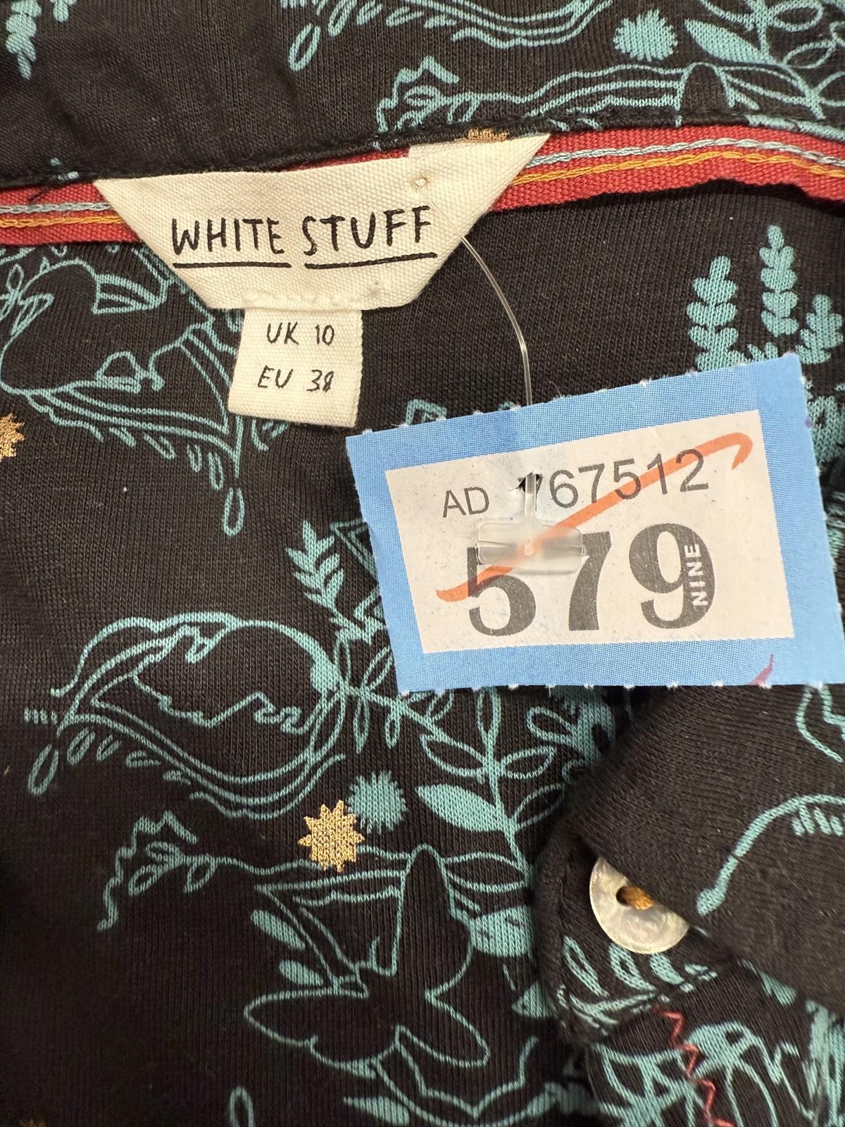 Other White Stuff Black and Blue Floral Print Dress UK 10 EU 38 Size M / US 6-8 / IT 42-44 - 2 Thumbnail