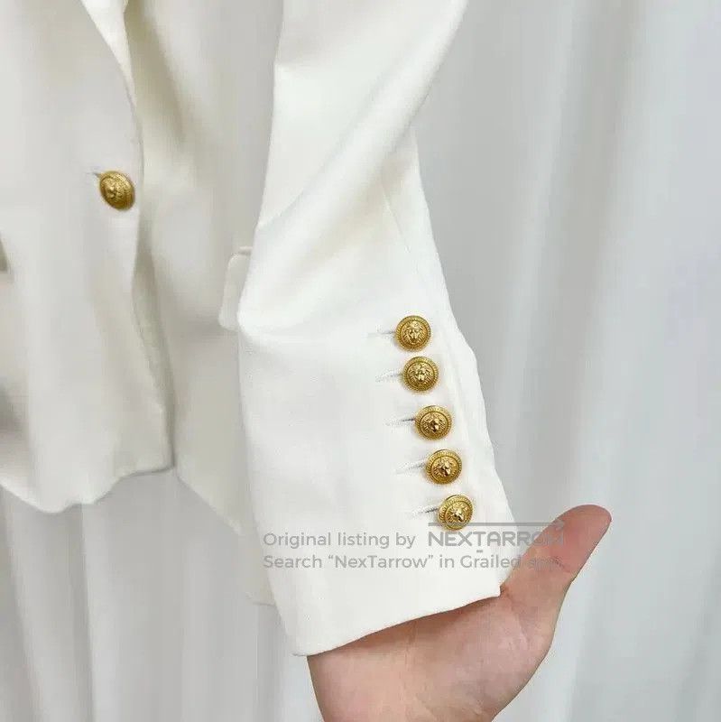 Balmain Balmain White Logo Women's Jacket . Size M / US 6-8 / IT 42-44 - 4 Thumbnail