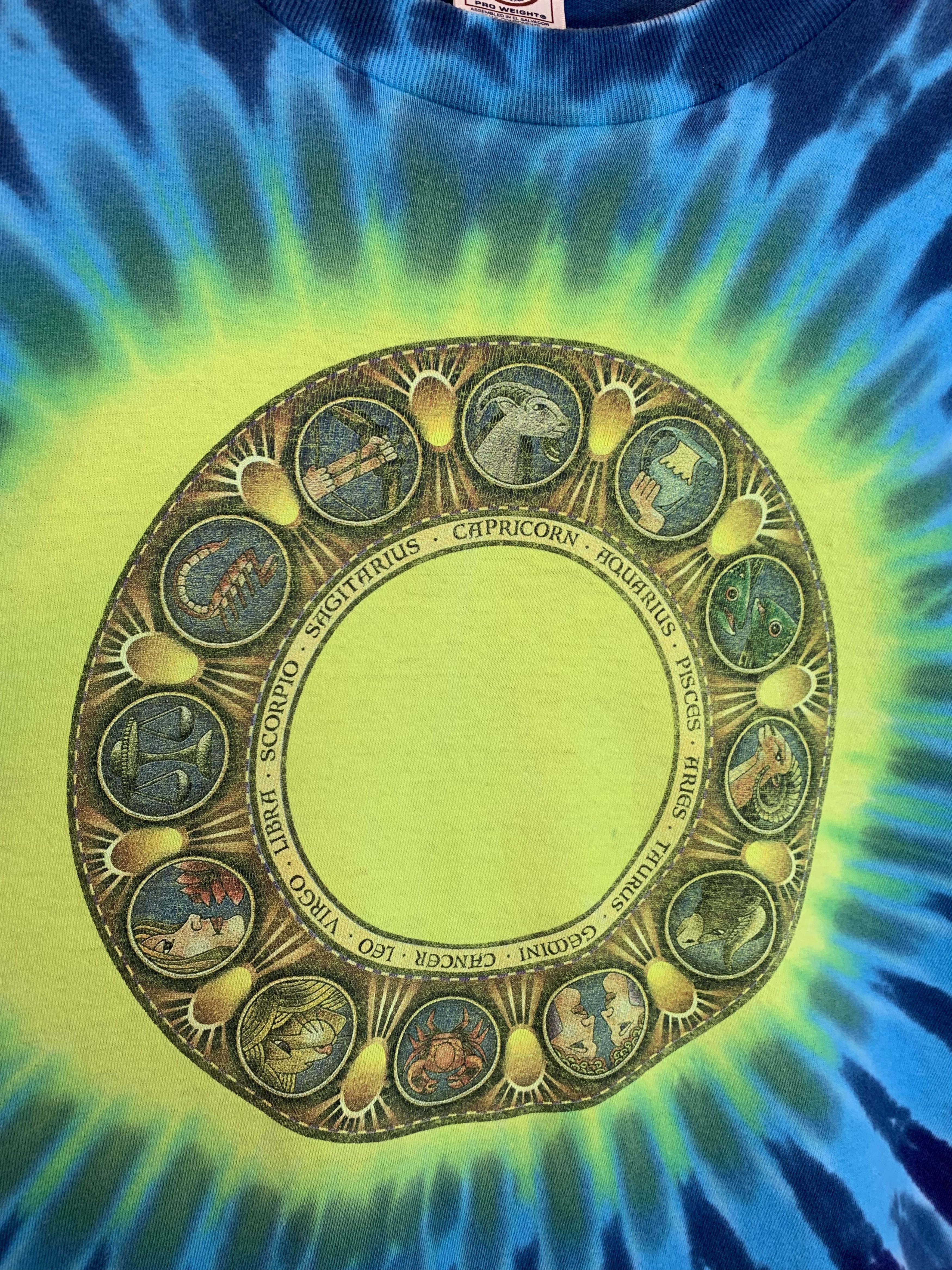 Vintage *RARE* Vintage 90’s Astrology Chart Art Tie-Dye T-Shirt Size US XXL / EU 58 / 5 - 2 Thumbnail