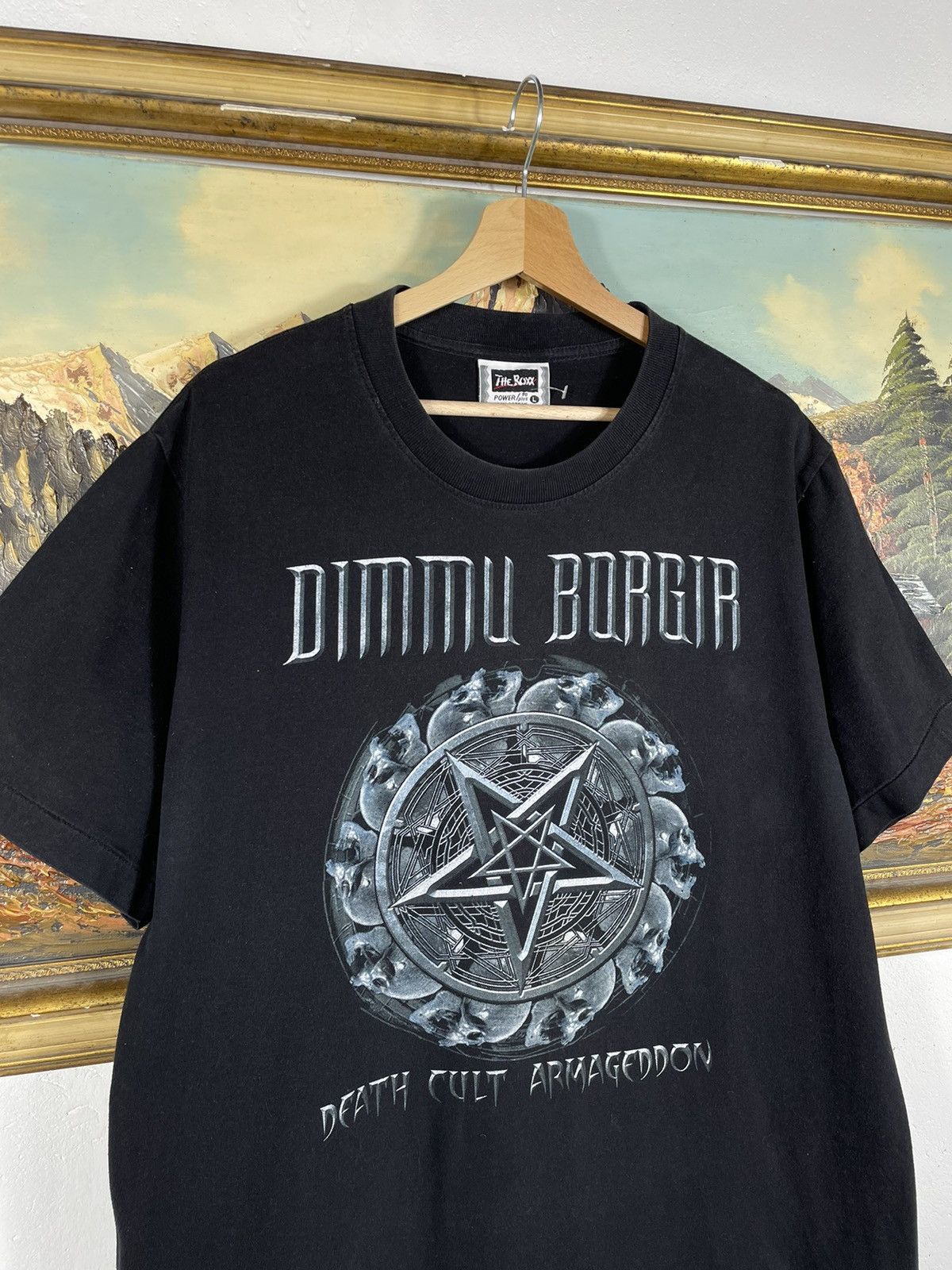 Band Tees × Vintage Vintage Retro 90s Dimmu Borgir t shirt Tee Metal Rock Band Size US L / EU 52-54 / 3 - 4 Thumbnail