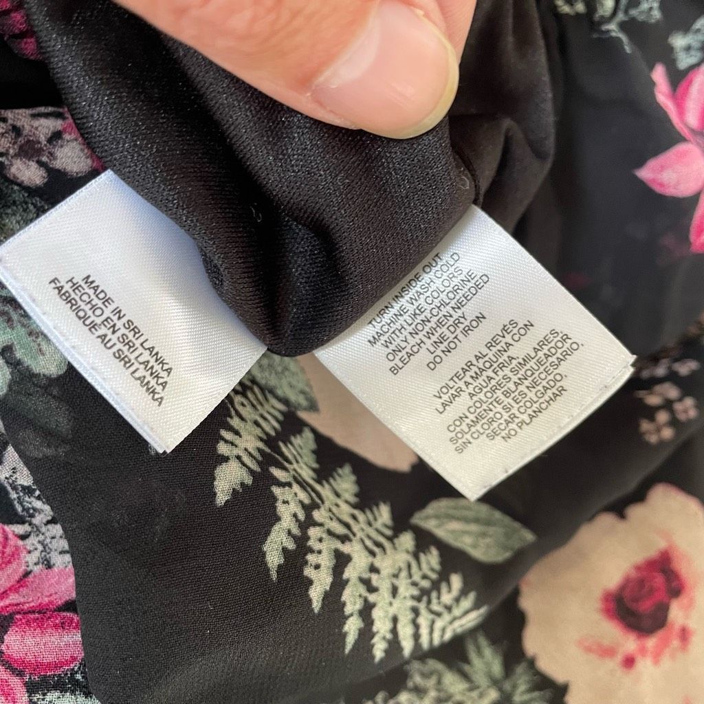 Other Jones Studio Chiffon Floral Maxi Dress Black Pink 16 Size XXL / US 16-18 / IT 52-54 - 9 Thumbnail