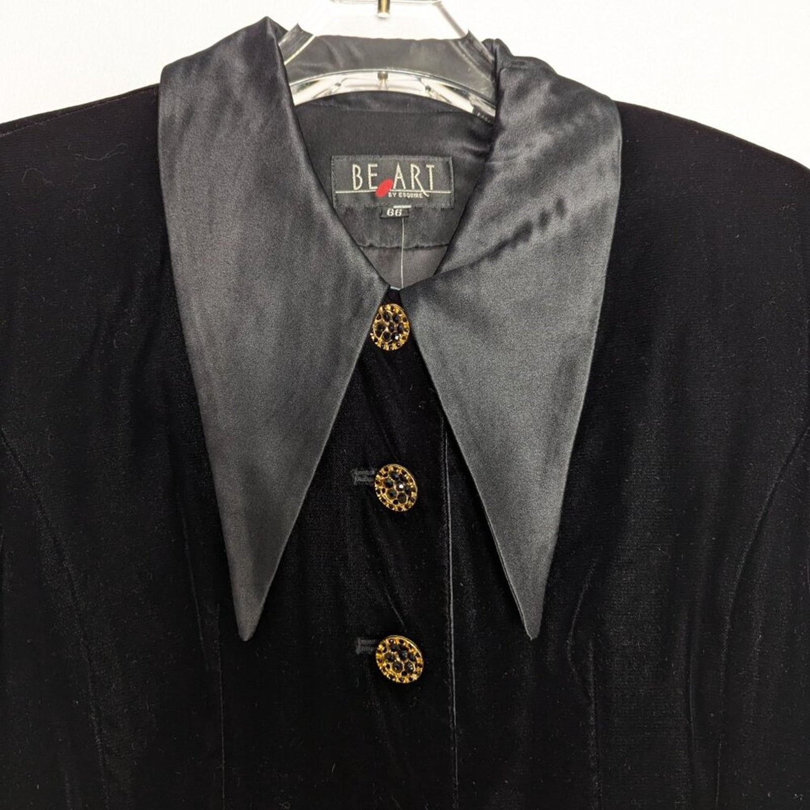 Vintage Be Art By Esquire Vintage 90's Black Velvet Dress Collared Size S / US 4 / IT 40 - 3 Thumbnail