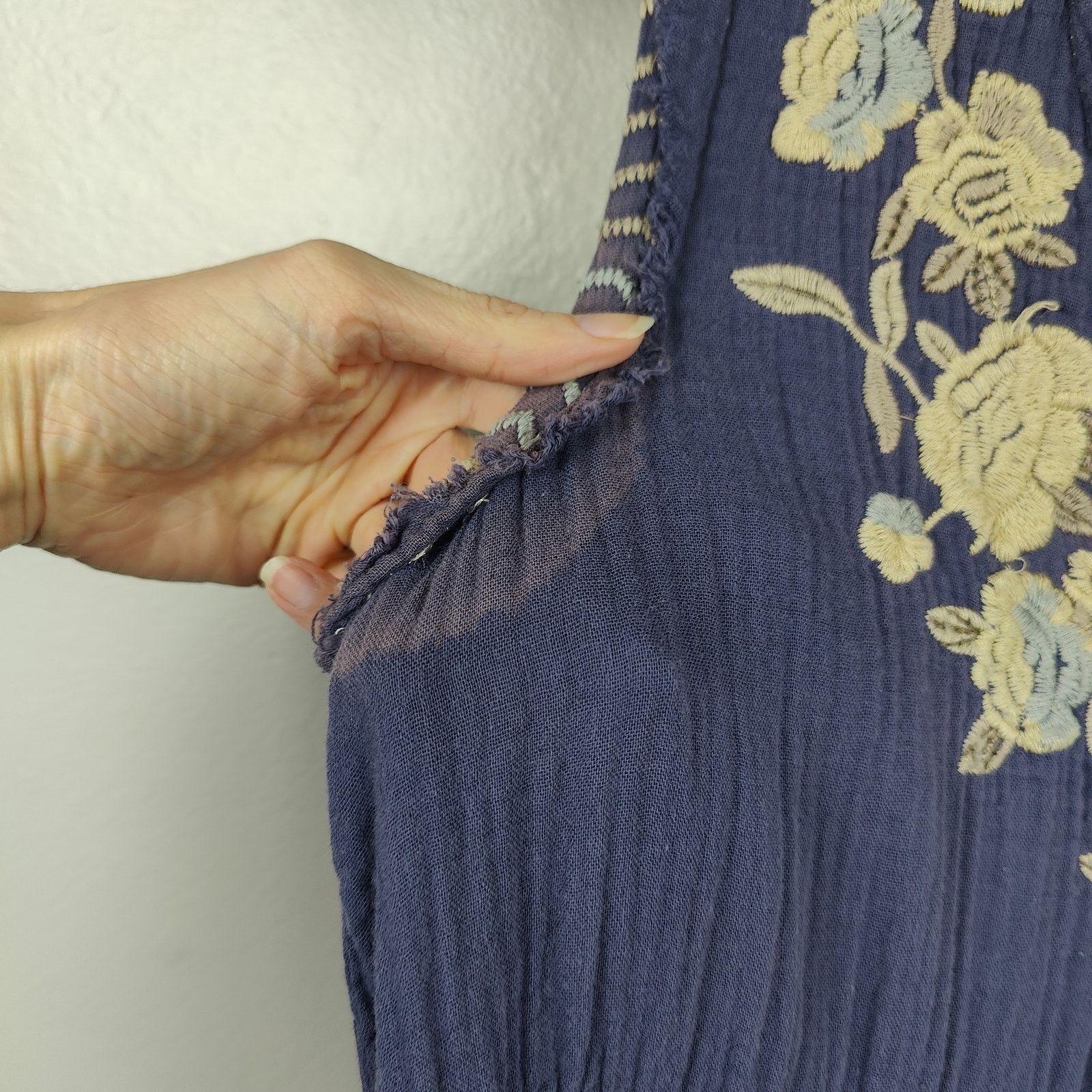 Johnny Was Johnny Was Maxi Dress Womens Small Purple Gauze Cream Floral Size S / US 4 / IT 40 - 4 Thumbnail