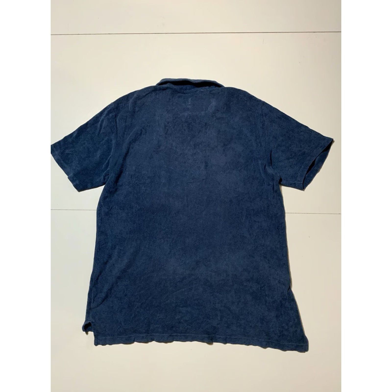 Universal Works VINTAGE Universal Works Polo Shirt XL Men Blue Open Collar Terry Fleece S/S Vacation University Theme Mens Size US XL / EU 56 / 4 - 5 Thumbnail