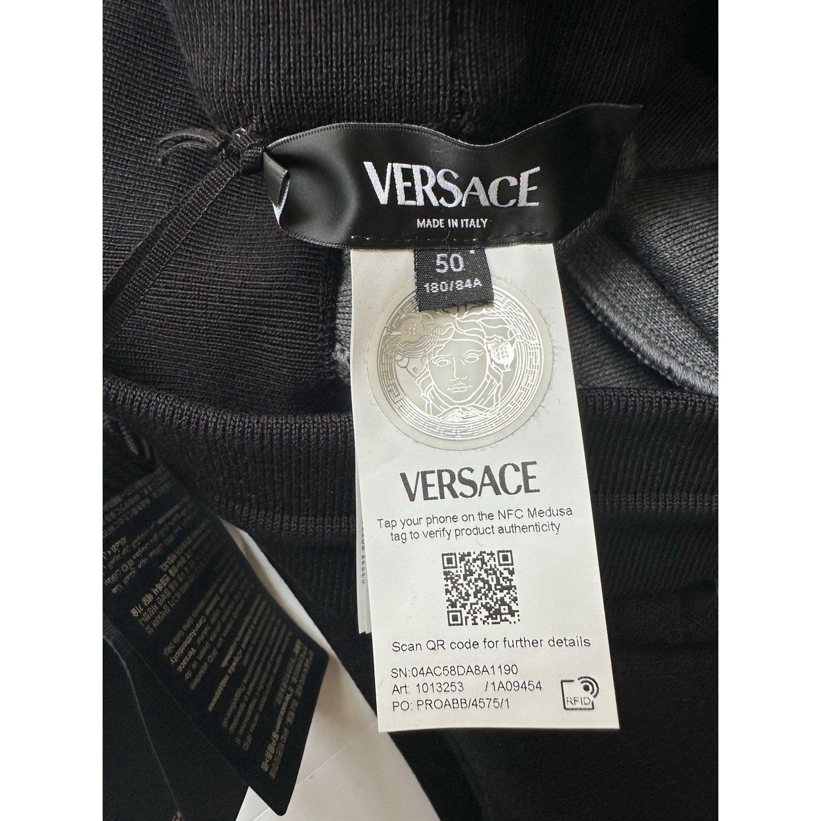 Versace Versace Knit Barocco Jacquard Black Pants L (50) 1013253 Size US 32 / EU 48 - 18 Thumbnail