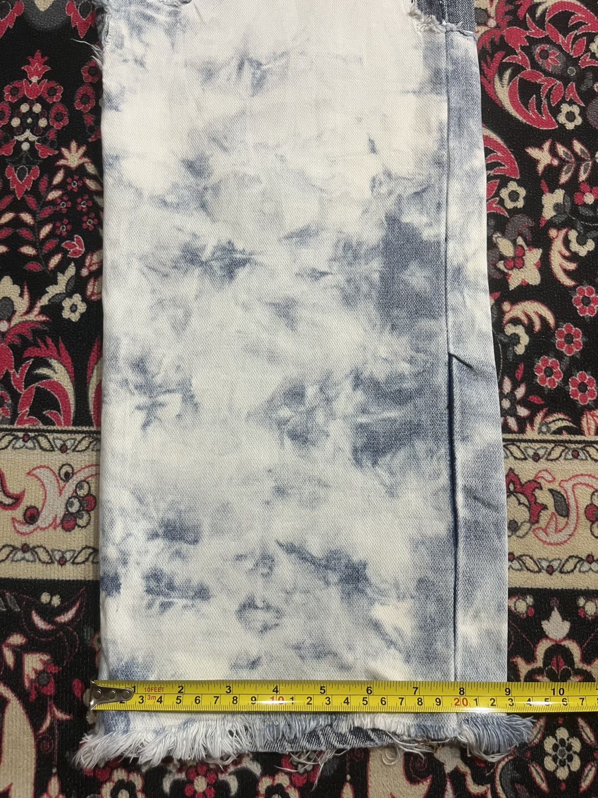 Levi's Vintage Levi’s 503 Reworked White Bleached Flames Jeans Size US 34 / EU 50 - 15 Thumbnail