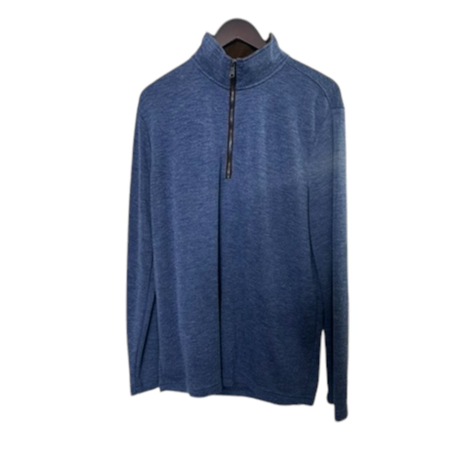 Banana Republic Banana Republic Blue Brushed Half-Zip Pullover Men's XL Size US XL / EU 56 / 4 - 5 Thumbnail