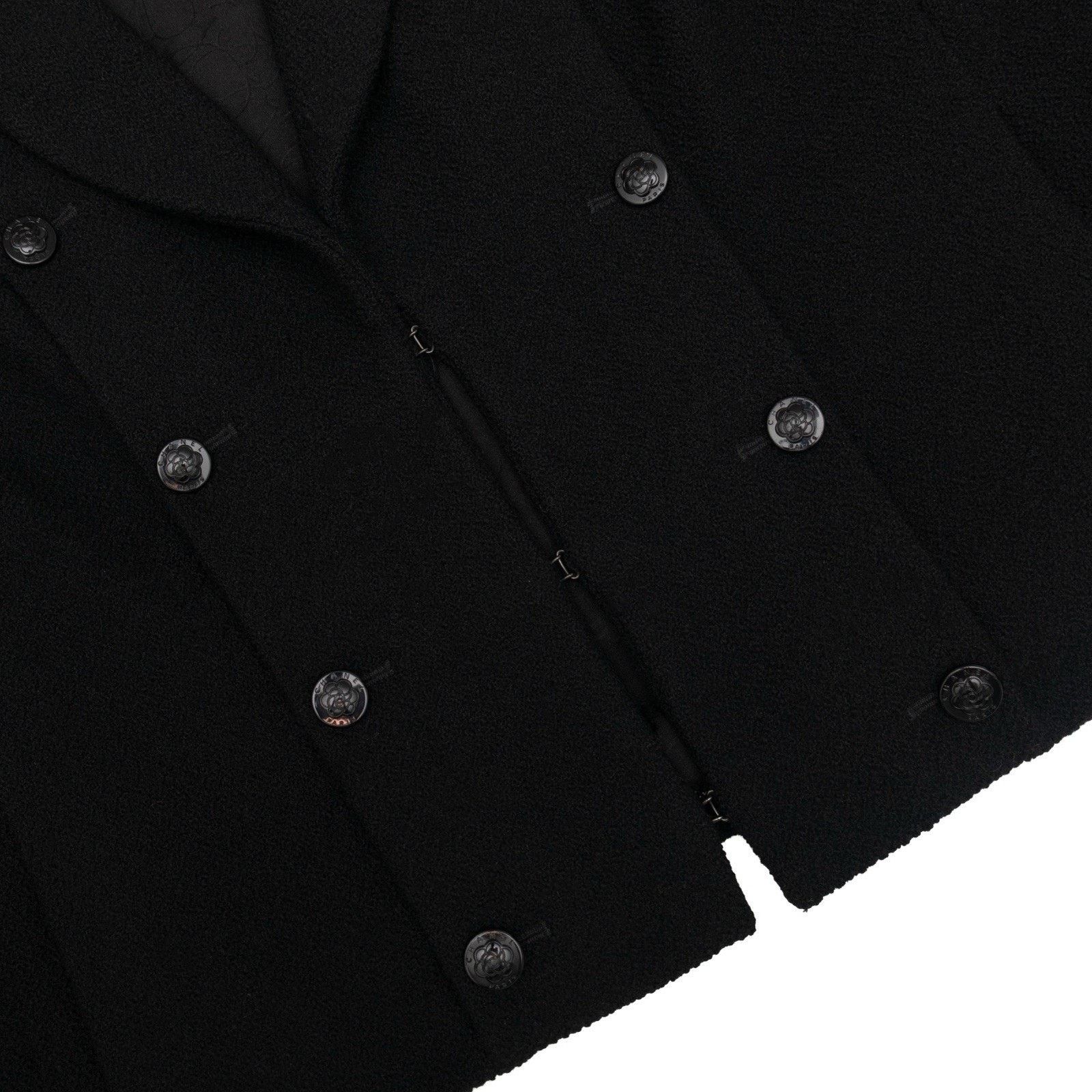 Chanel CHANEL Cropped Bouclé Camélia Double Breasted Wool Jacket Size L / US 10 / IT 46 - 14 Thumbnail