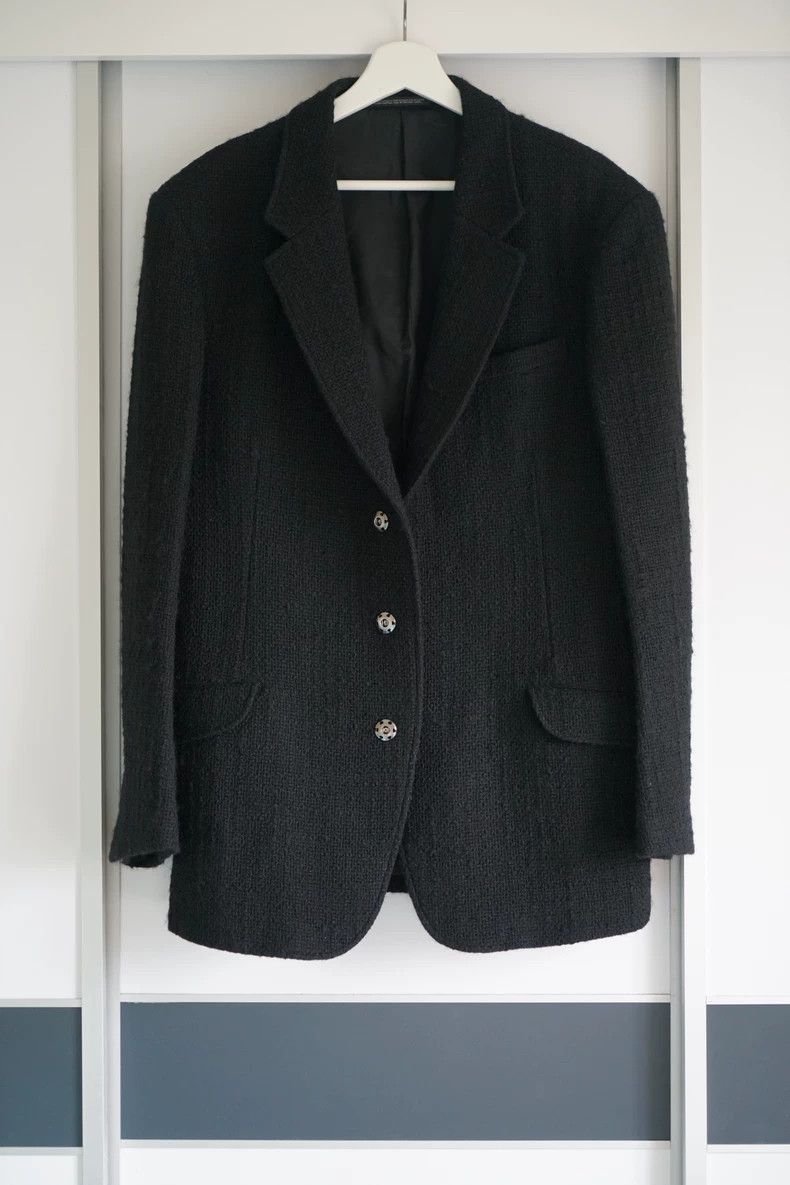 Yohji Yamamoto Yohji Yamamoto Yohji Yamamoto Black Knitted Suit Jacket Size US S / EU 44-46 / 1 - 1 Thumbnail