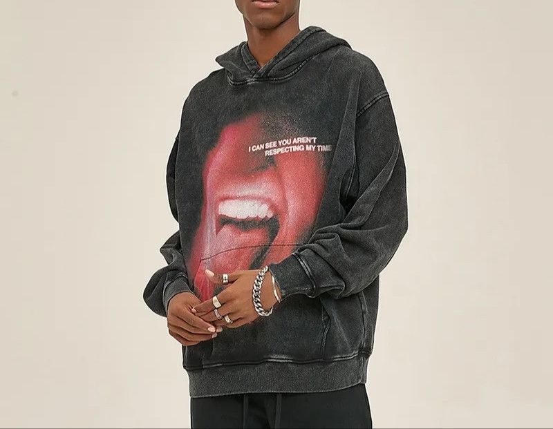 Hipster Mouth Graphic Hoodie 90s Remastered