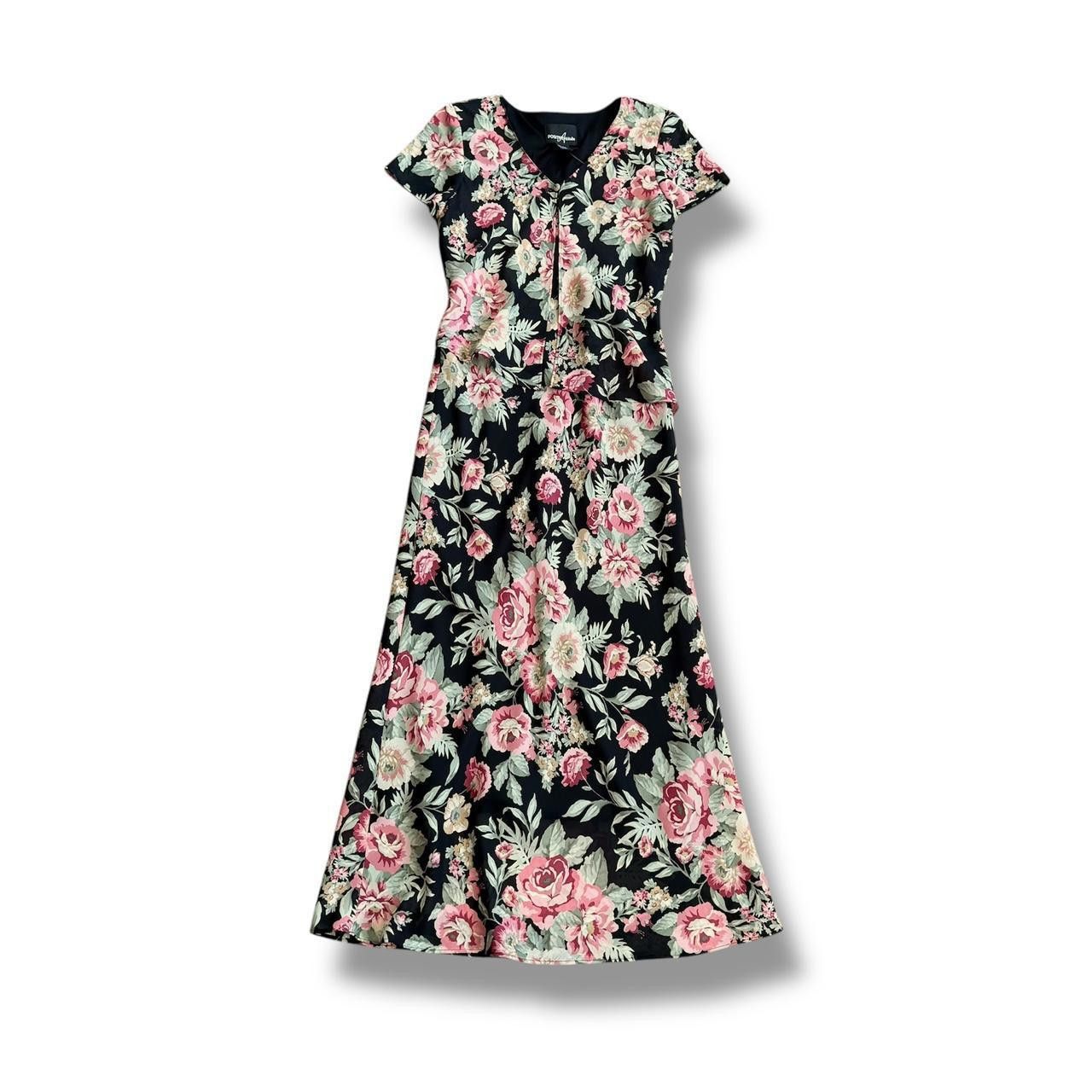 Designer 90s Floral Faux 2 Piece Dress Size S / US 4 / IT 40 - 1 Thumbnail