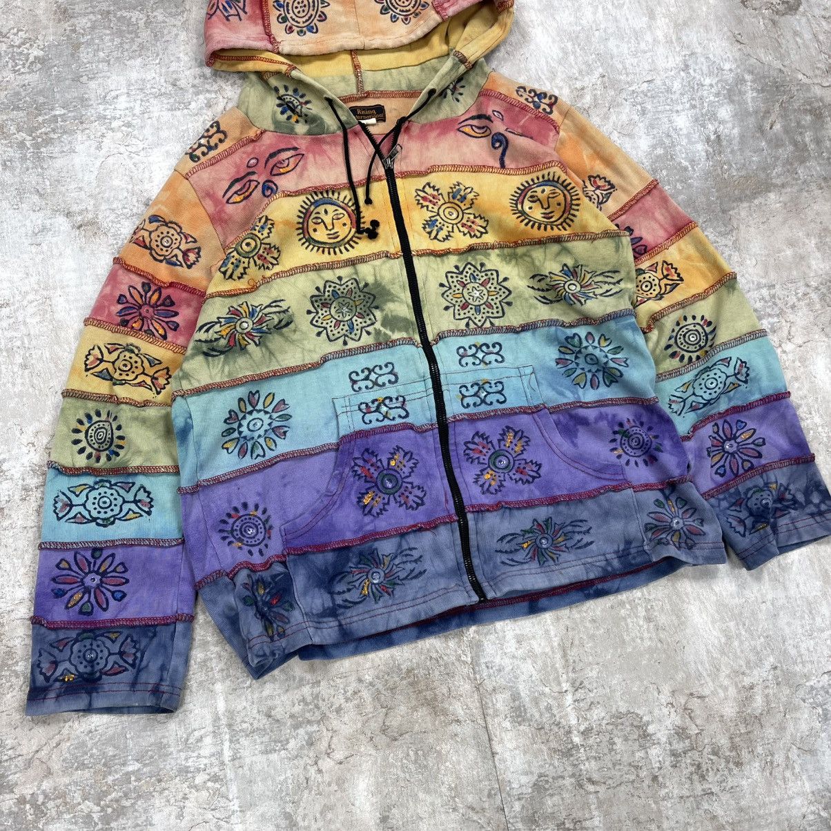 Japanese Brand × Vintage VINTAGE NEPAL HIPPY PATCHWORK ZIP HOODIE JACKET Y2K Size US XS / EU 42 / 0 - 3 Thumbnail