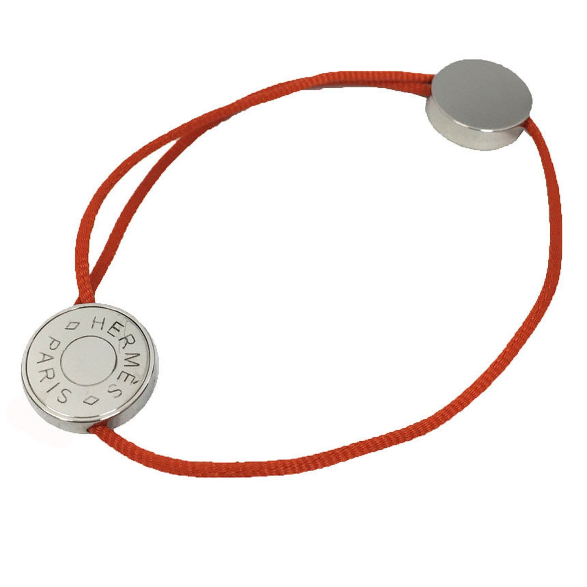 Hermes Hermes Hermès Serie Cord Bracelet, Orange and Silver. Size ONE SIZE - 1 Thumbnail