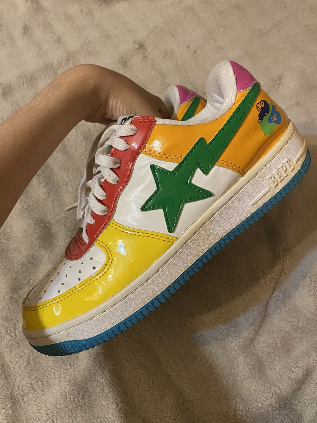 Bape A Bathing Ape Baby Milo Patent Leather Multi Colour Bapesta Size US 9 / EU 42 - 5 Thumbnail