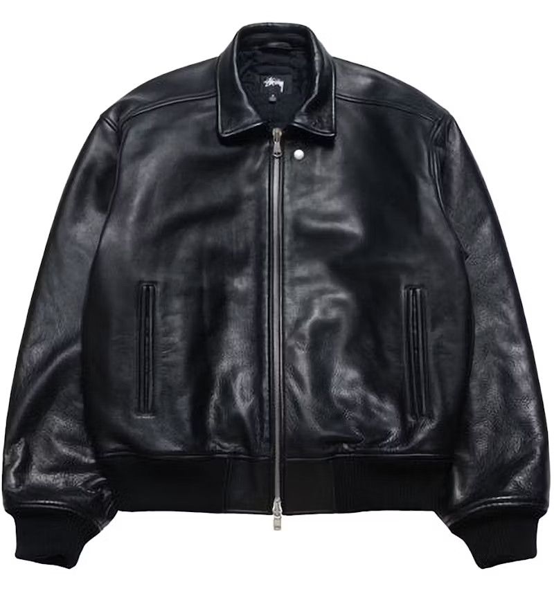 Stussy Flight Leather Jacket Size US M / EU 48-50 / 2 - 1 Thumbnail