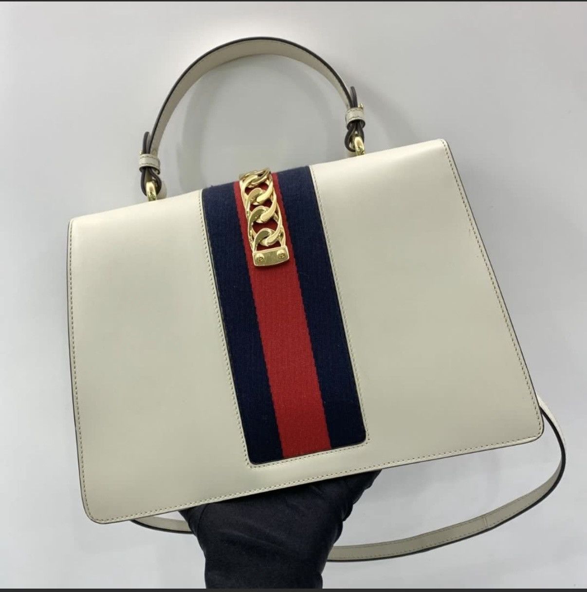 Gucci Gucci Sylvie Floral Embroidered Shoulder bag Size ONE SIZE - 2 Thumbnail