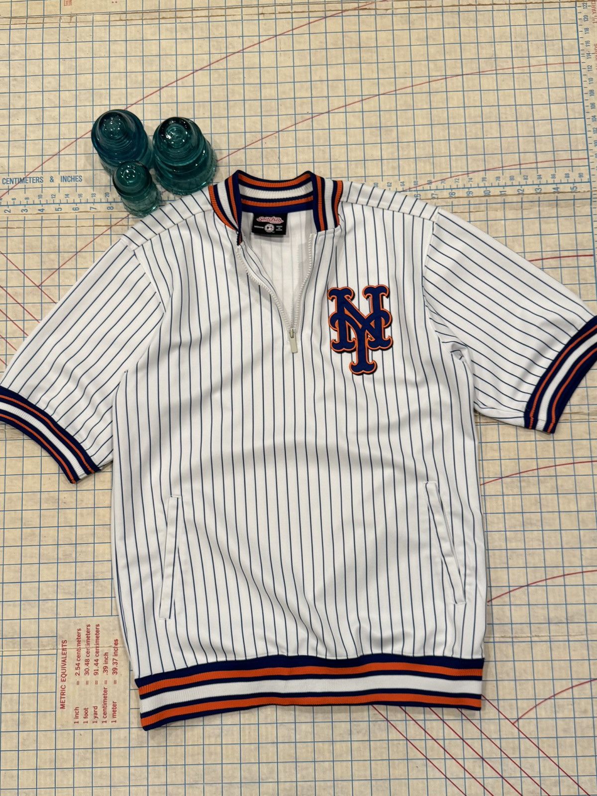 MLB Stitches New York Mets 1/4 Zip Jersey Mens Size Medium White Size US M / EU 48-50 / 2 - 3 Thumbnail