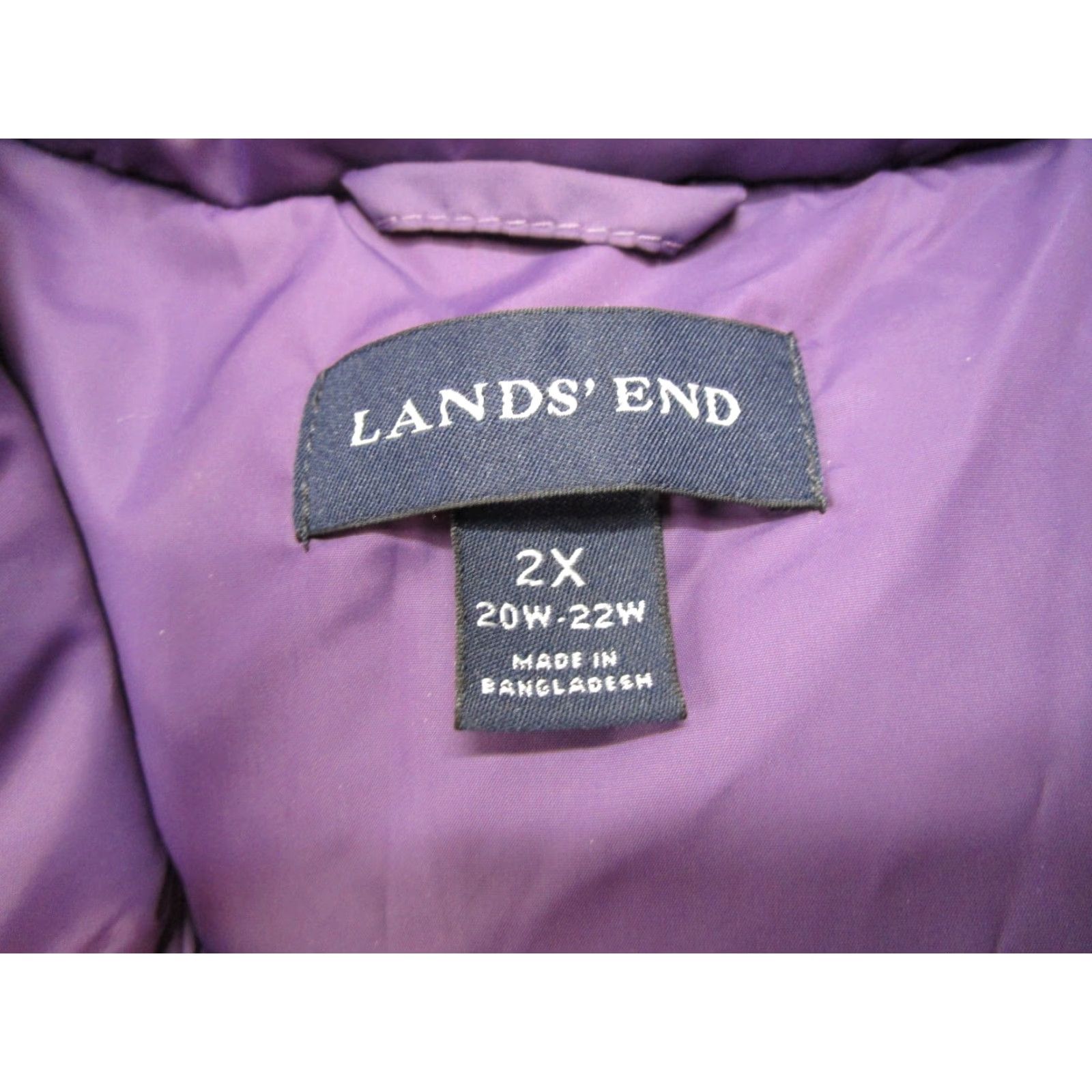 Lands' End Lands' End Womens Purple Snap Up Down Feathers Filled Puffer Vest Plus Size 2X Mens? Womens (adjusted) Size XXL / US 16-18 / IT 52-54 - 2 Thumbnail