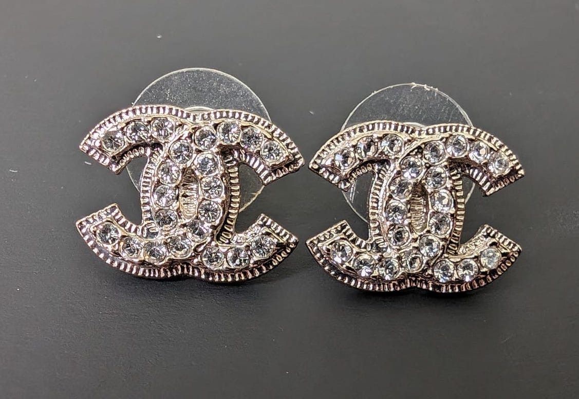 Chanel Chanel CC A12V Logo Classic Crystal SHW CocoMark Earring Box Size ONE SIZE - 7 Thumbnail
