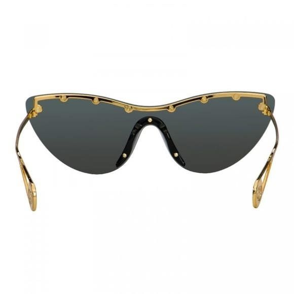 Gucci 💯 - New - Gucci Grey | Gold Gg0666s Gg Logo Cat Eye Mirrore Size ONE SIZE - 11 Thumbnail