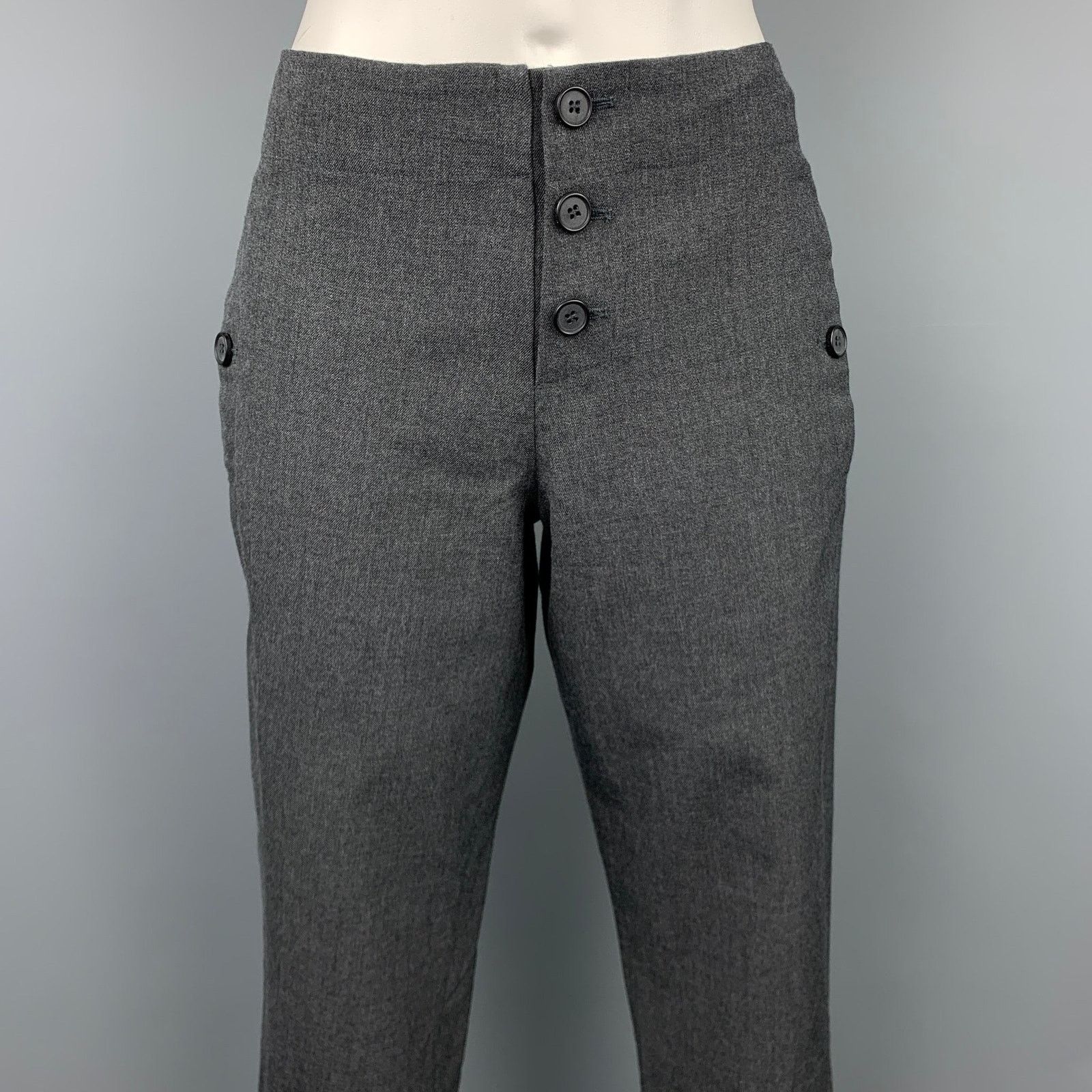 Marni MARNI Size 2 Grey Virgin Wool Cropped Casual Pants Size 26" / US 2 / IT 38 - 2 Thumbnail