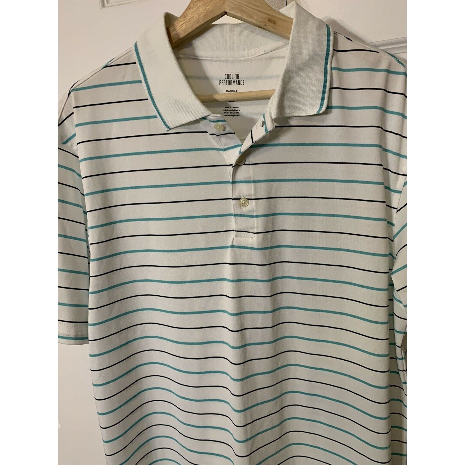 Haggar Cool 18 Performance Haggar Short Sleeve Polo Shirt Sz M Whit Size US M / EU 48-50 / 2 - 4 Thumbnail