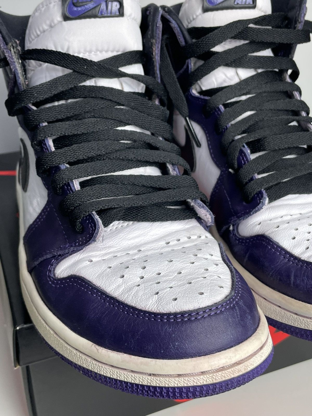Nike Jordan 1 Court Purple 2.0 Size 8.5 Beat Nike OG Box/Laces Size US 8.5 / EU 41-42 - 7 Thumbnail