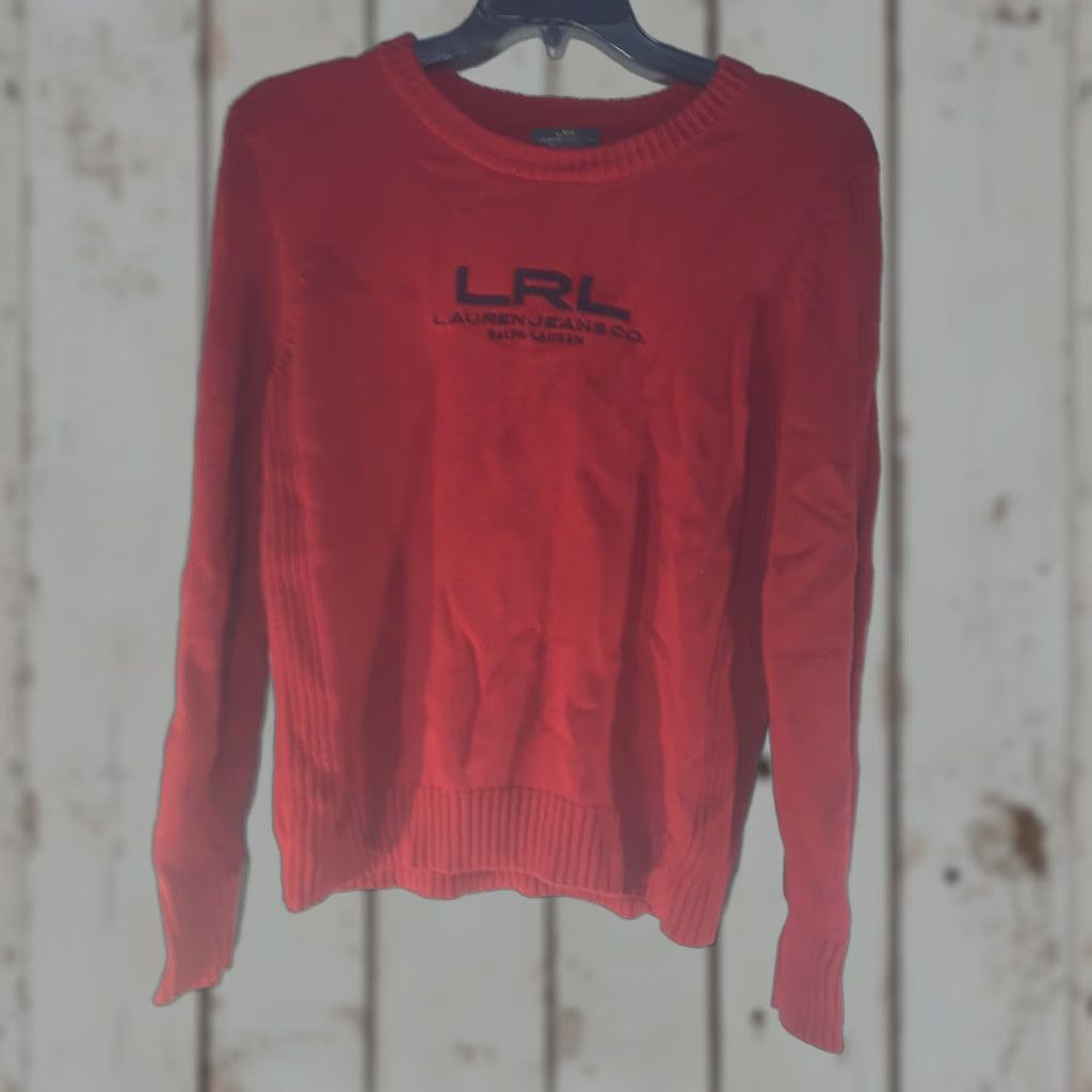 CO Ralph Lauren Red Tight Knit Sweater Womens Size XL Crew Neck Long Sleeve Classic Size XL / US 12-14 / IT 48-50 - 1 Thumbnail