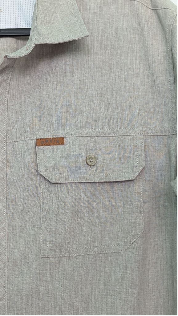 Orvis Men's Orvis Short Sleeve Button Down Shirt Beige Size Large Size US L / EU 52-54 / 3 - 4 Thumbnail