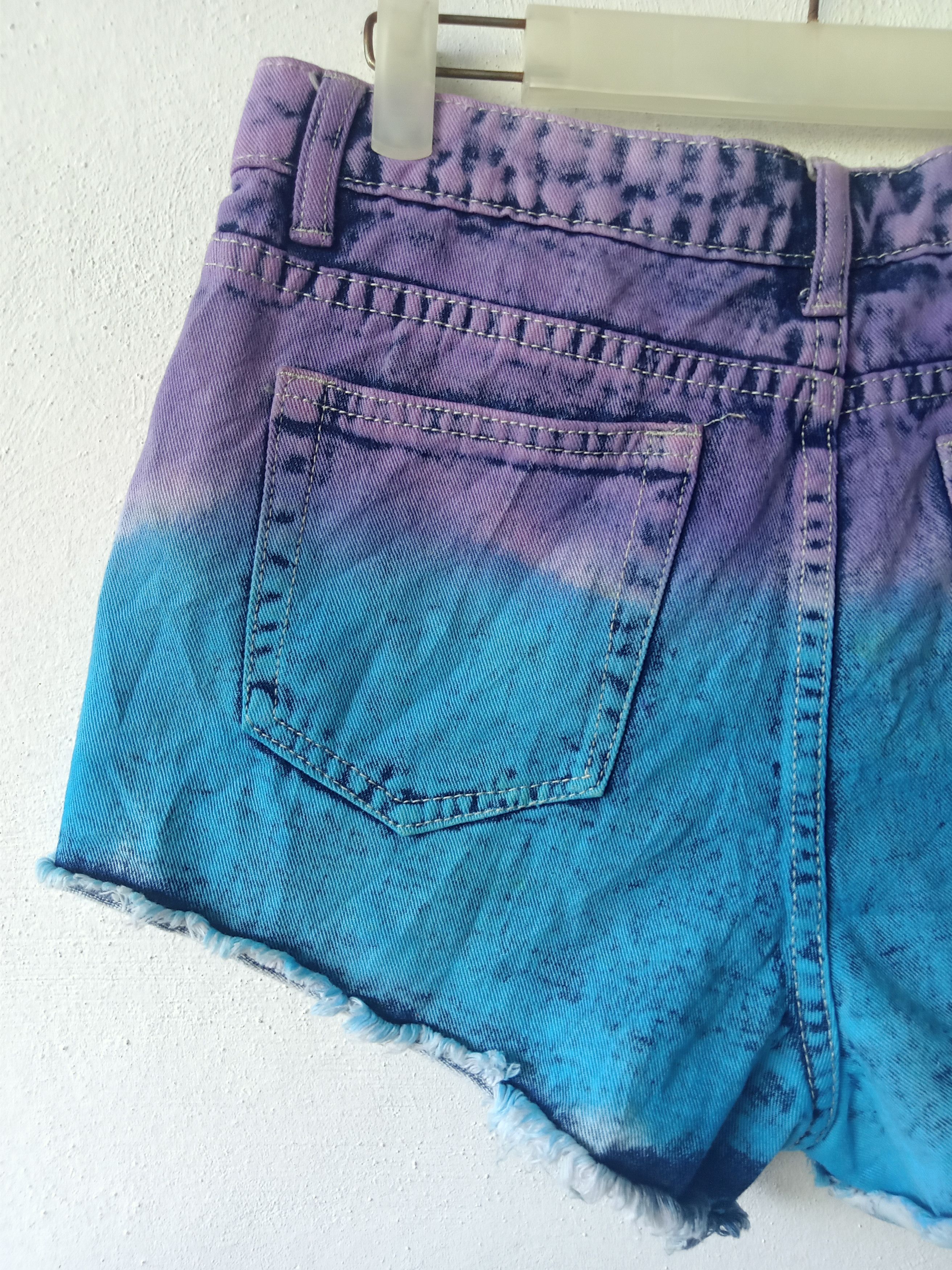 Japanese Brand Japanese Studbutton Tie Dye Short Denim size 30 Size 30" / US 8 / IT 44 - 6 Thumbnail