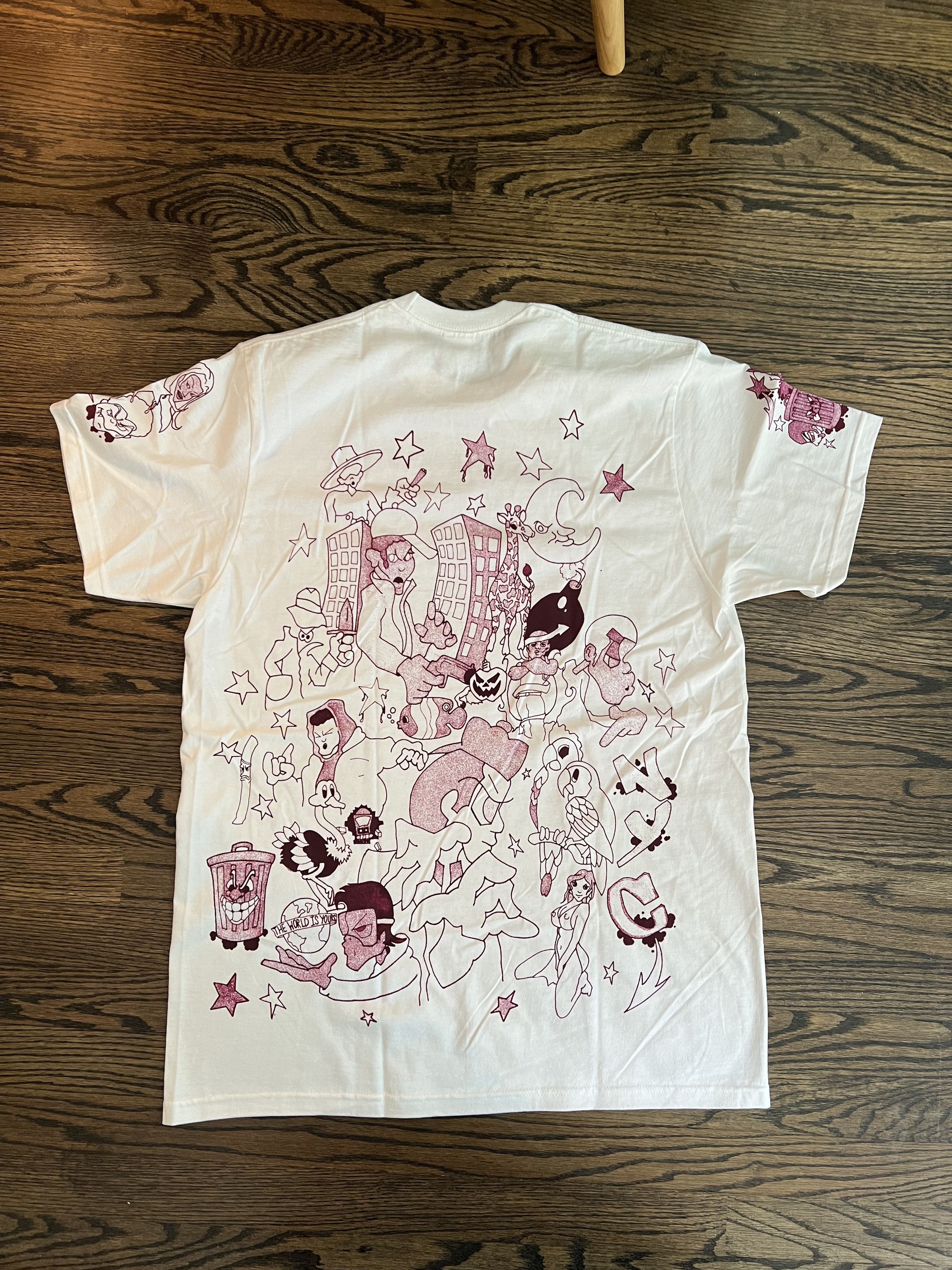 Supreme Supreme Downtown Tee Pink/White | Grailed