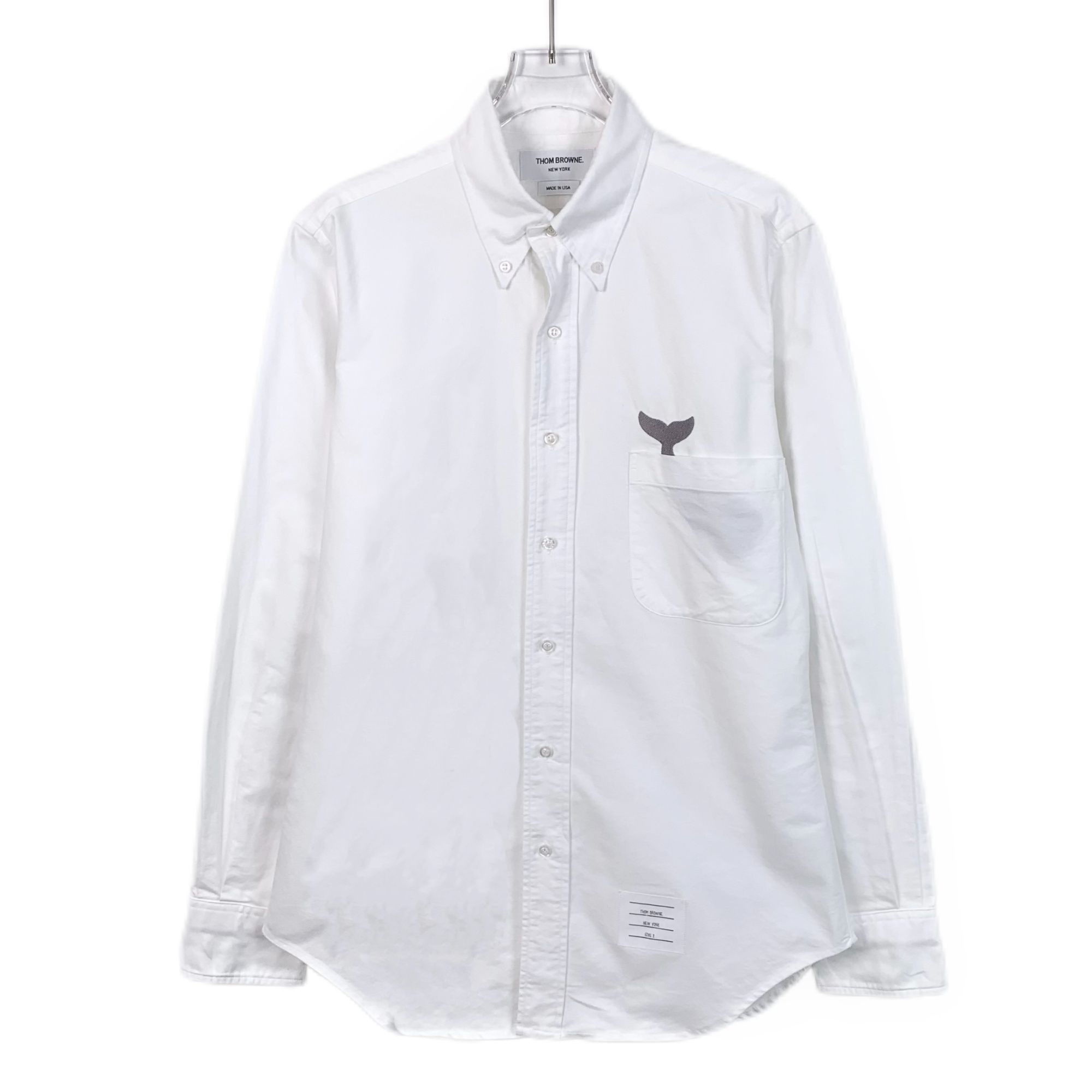 Thom Browne Thom Browne White Shirt With Embroidered Whale Detail Pocket Size US M / EU 48-50 / 2 - 1 Thumbnail