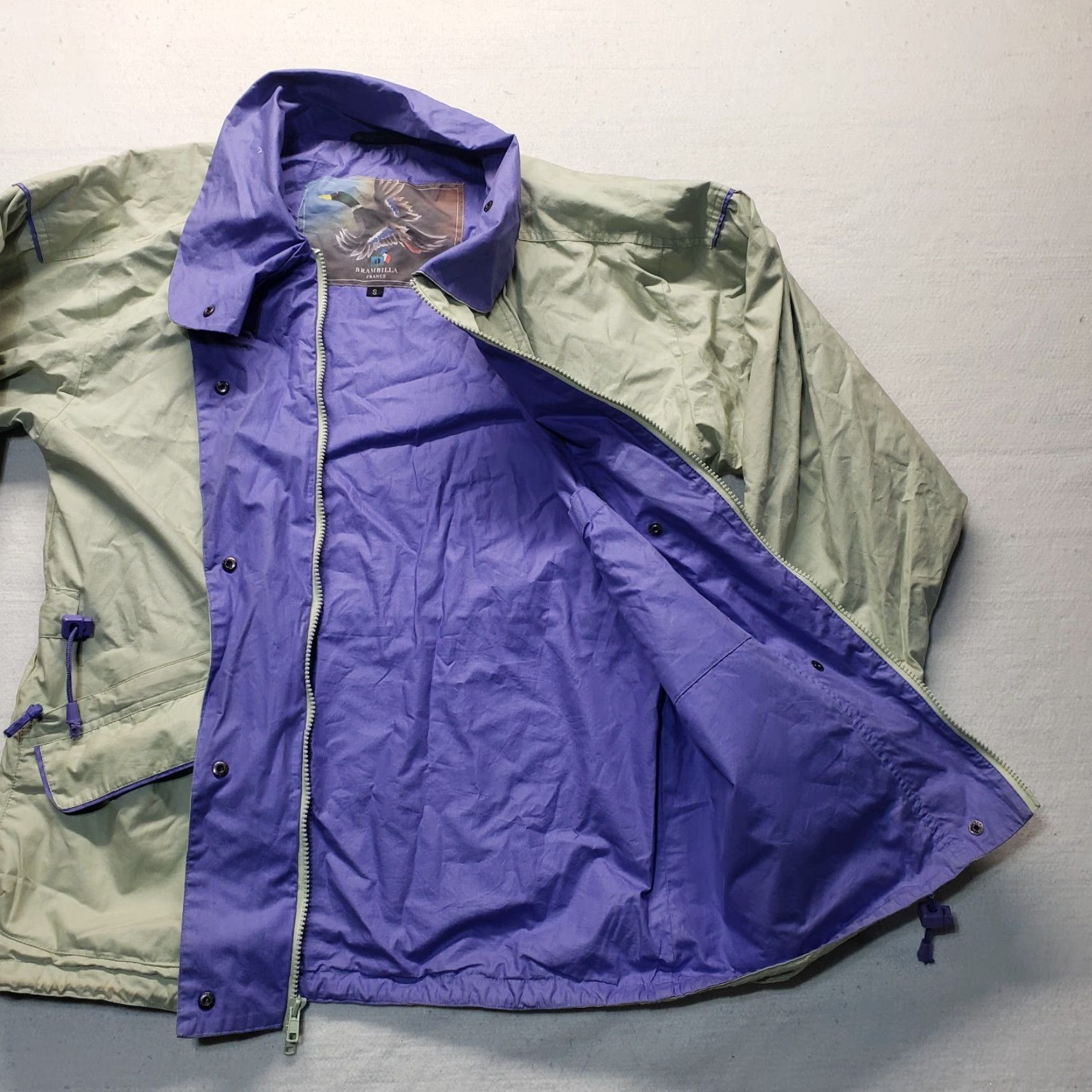 Vintage Vtg Brambilla France World Sport Green Windbreaker Hood Jacket Men's Size S Size US S / EU 44-46 / 1 - 4 Thumbnail
