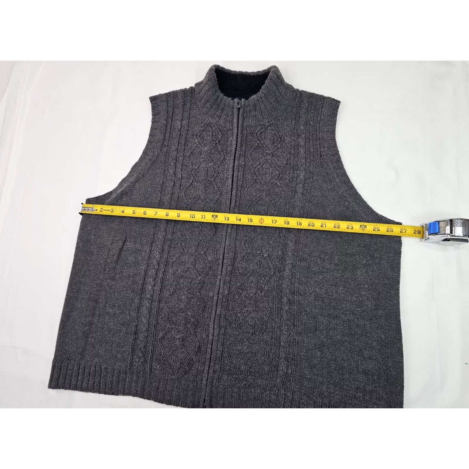Denim & Co. VINTAGE Denim & Co Denim & Co Tweed Wool Acrylic Blend Full Zip Vest Men 3X (54" Chest) Gray Knit Size XXL / US 16-18 / IT 52-54 - 7 Thumbnail