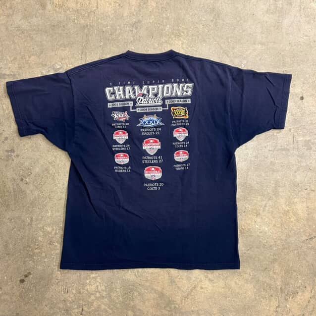 Vintage Vintage NFL New England Patriots Super Bowl Champs 3Peat Size US XL / EU 56 / 4 - 2 Thumbnail