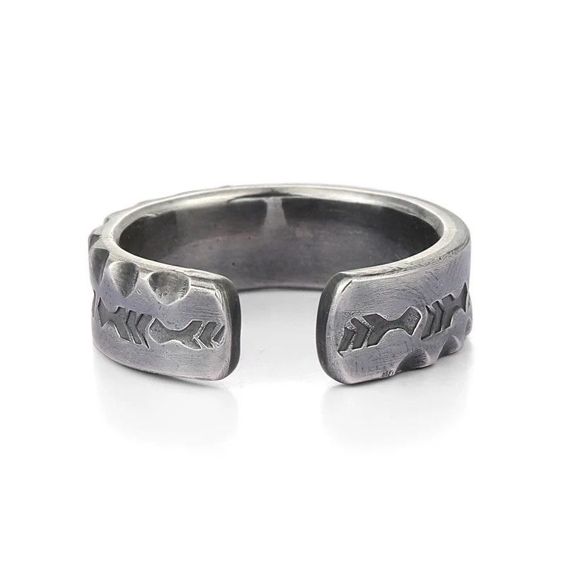 Jewelry × Vintage Retro Mysterious Lines Pattern Open Size Ring Size ONE SIZE - 3 Thumbnail