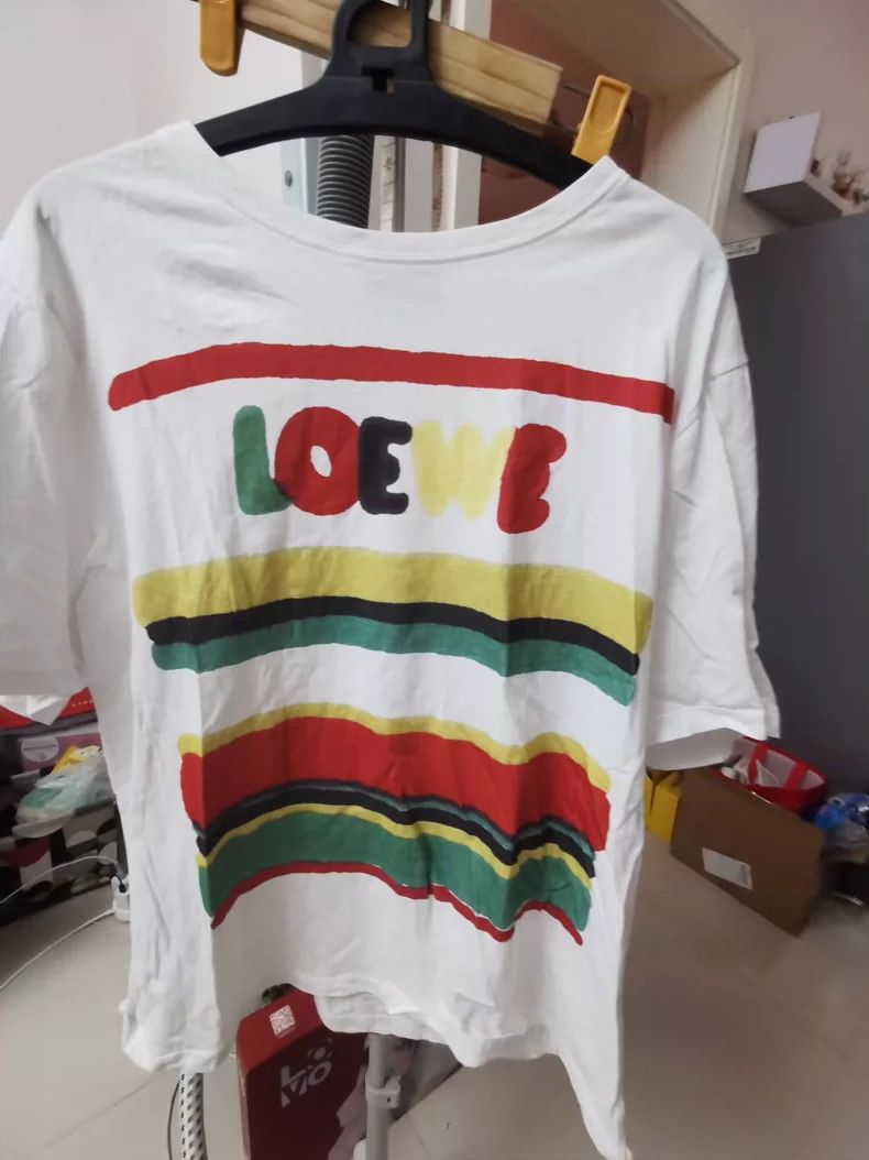 Loewe LOEWE White short-sleeved T-shirt, L size, rainbow stripe Size L / US 10 / IT 46 - 2 Thumbnail