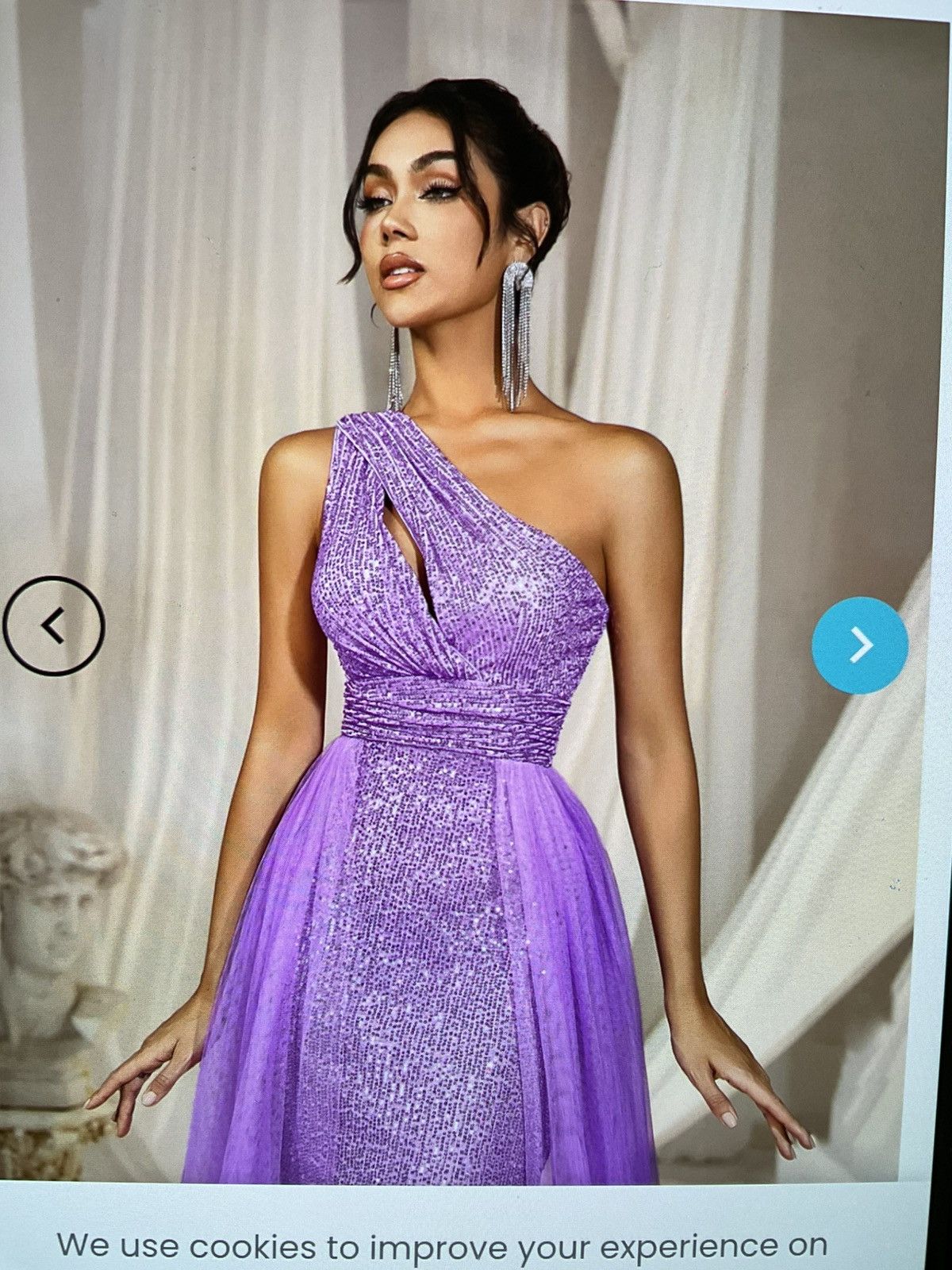 Other Elegant purple one shoulder evening gown w/ mesh overly Size 3XL / US 20-22 - 4 Thumbnail
