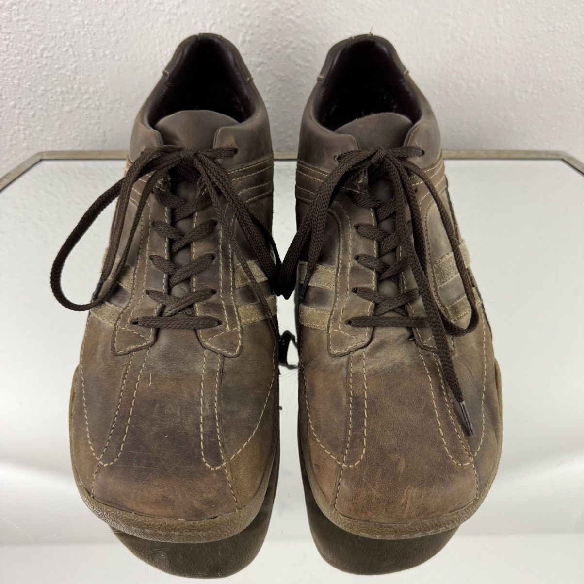 Arizona Jean Co. ARIZONA Vintage Brown Leather Suede Lace Up Oxford Sneakers Size US 12 / EU 45 - 5 Thumbnail