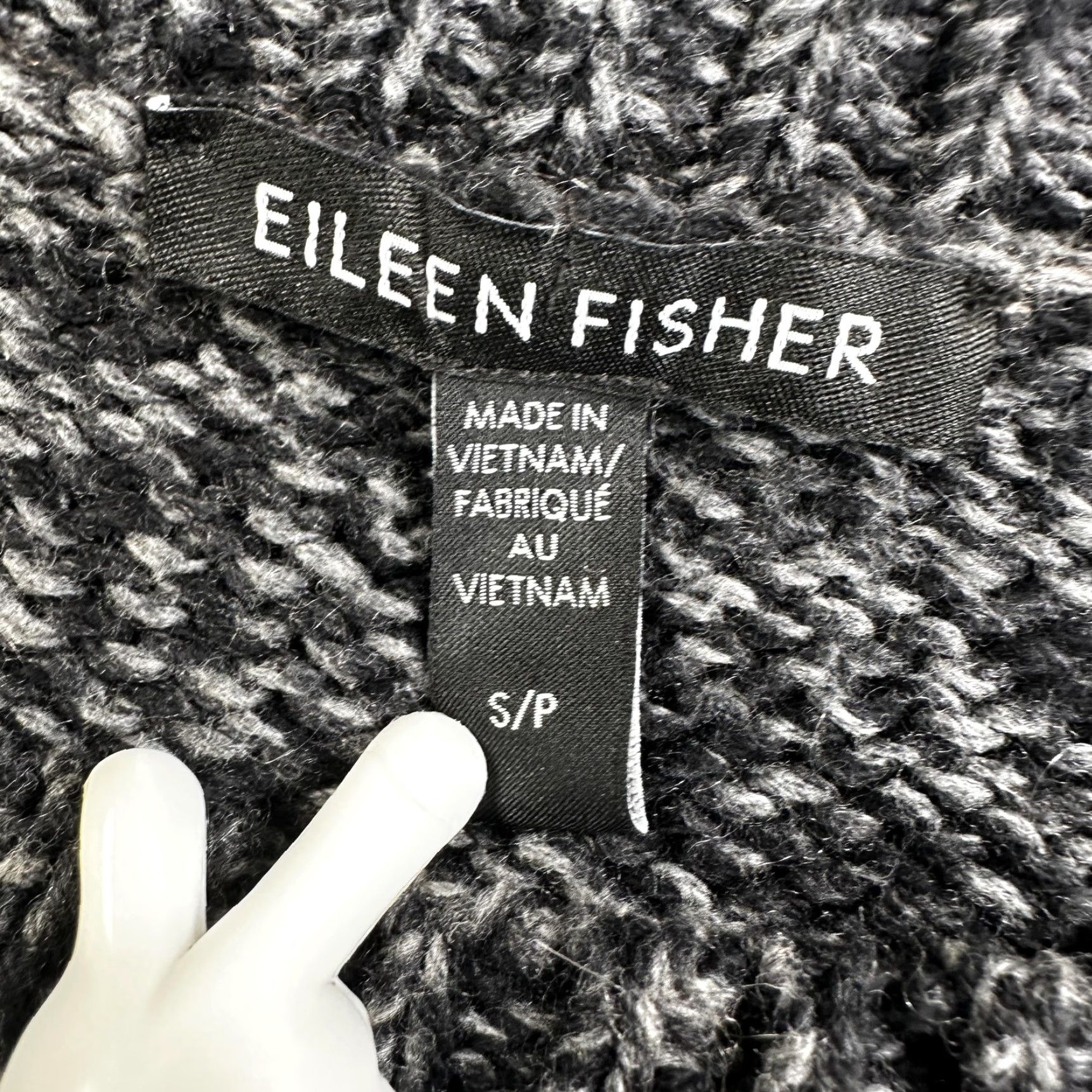 Eileen Fisher Eileen Fisher Sweater Womens Petite Small Gray Marled Chunky Knit Pullover Size S / US 4 / IT 40 - 2 Thumbnail