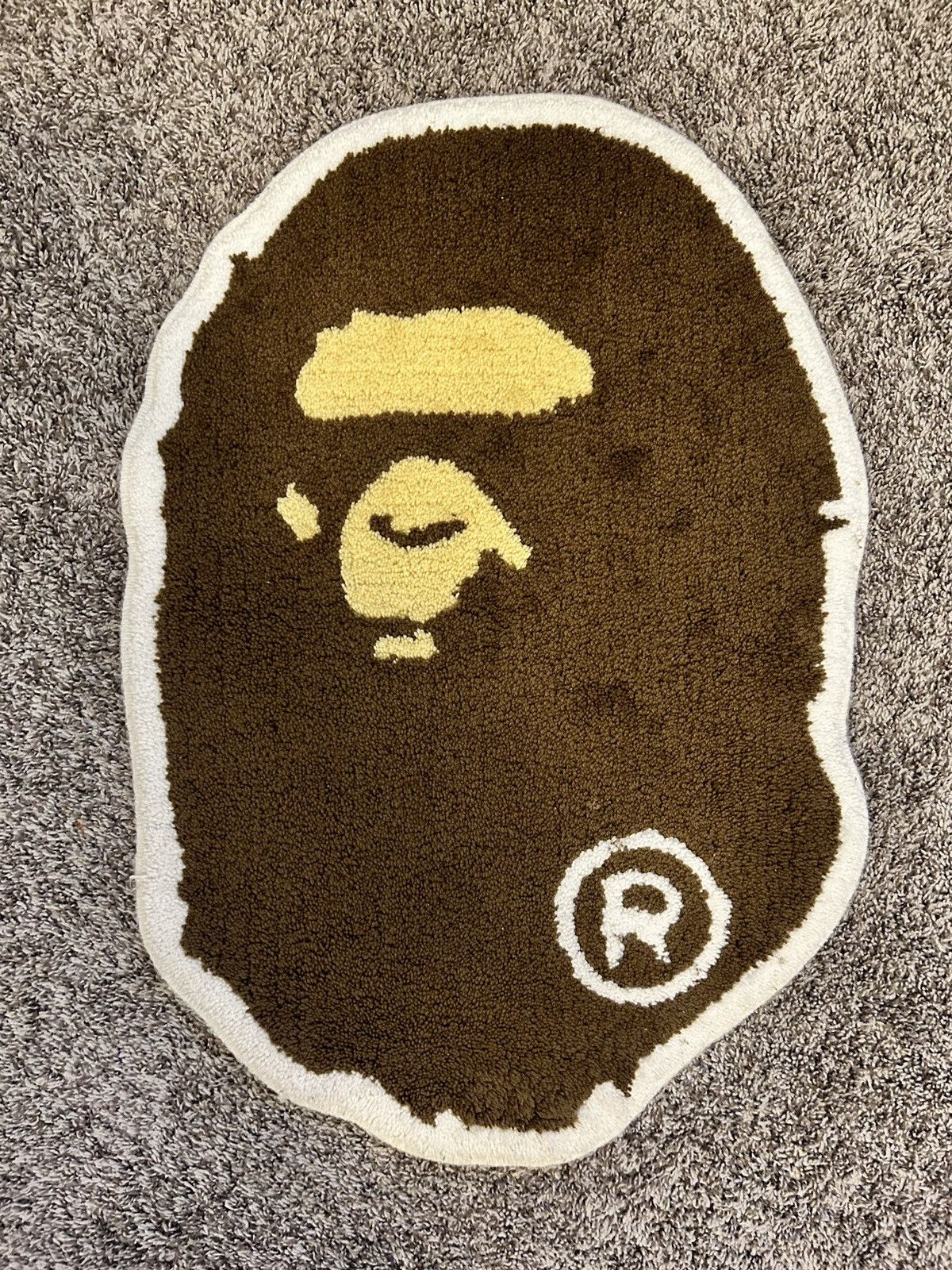 image of Bape Ape Head Rug in Brown, Men's