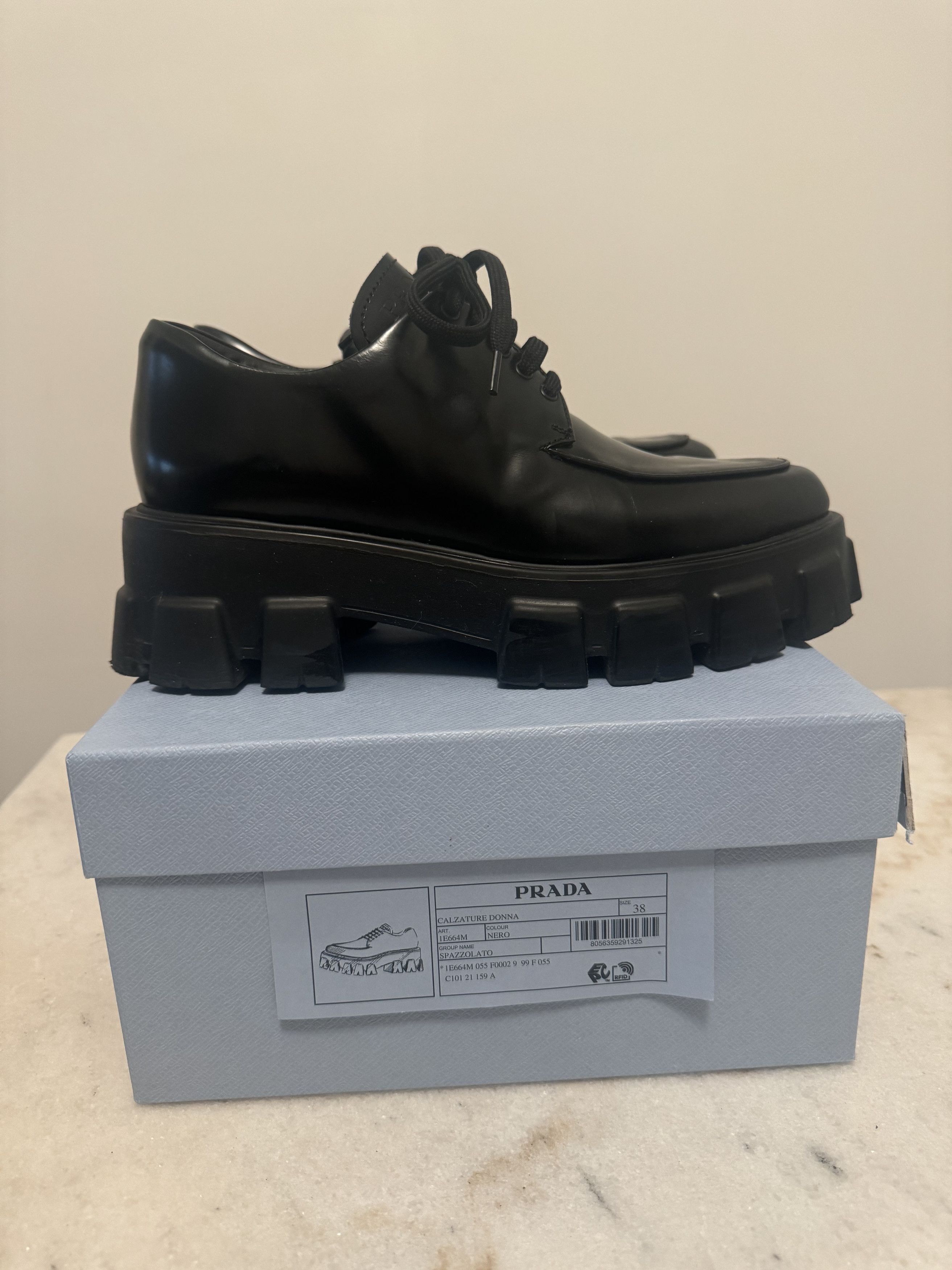 Prada Prada Monolith Leather Loafers Size US 8 / IT 38 - 3 Thumbnail
