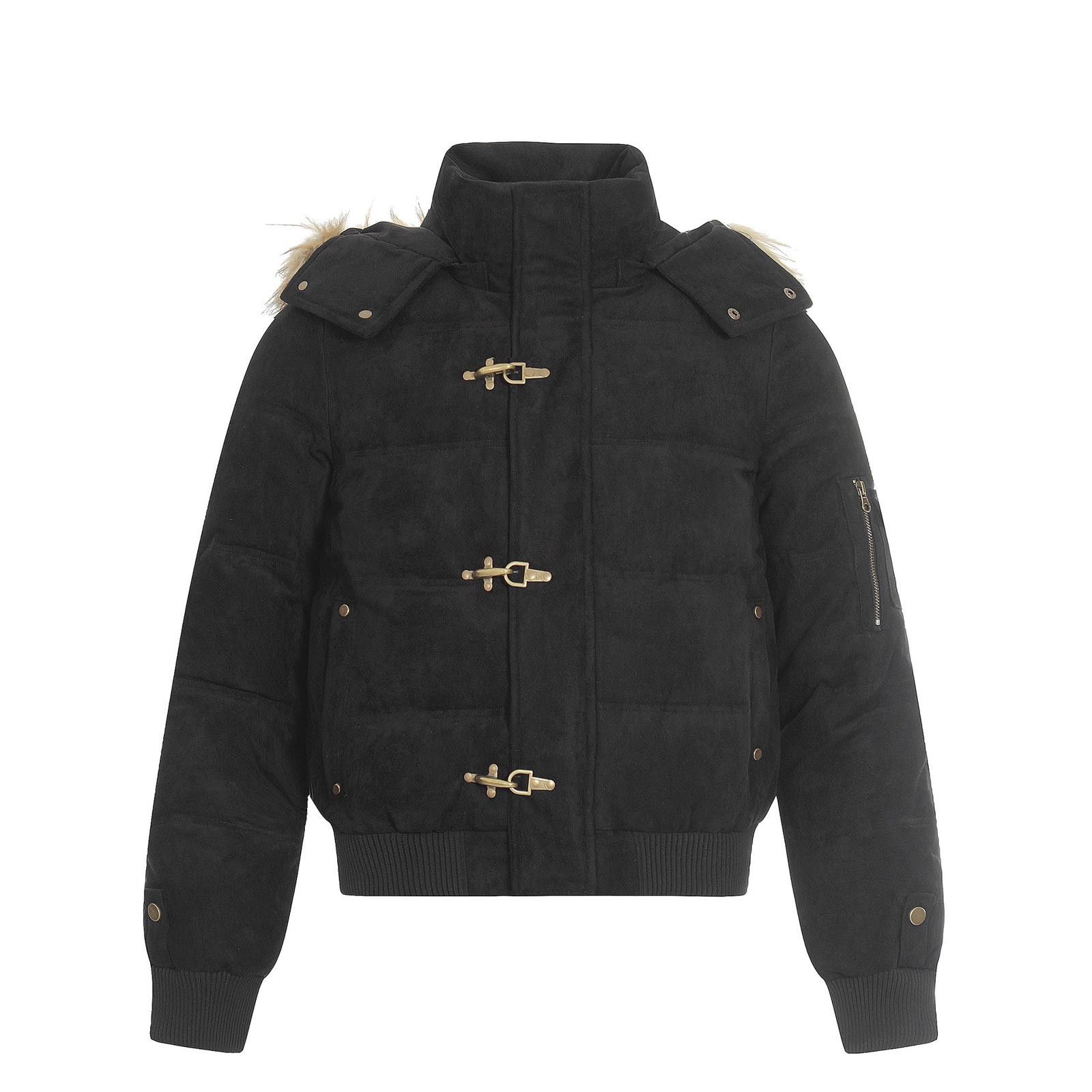 Japanese Brand Brown Faux Suede Winter Jacket with Fur Hood Size US M / EU 48-50 / 2 - 6 Thumbnail