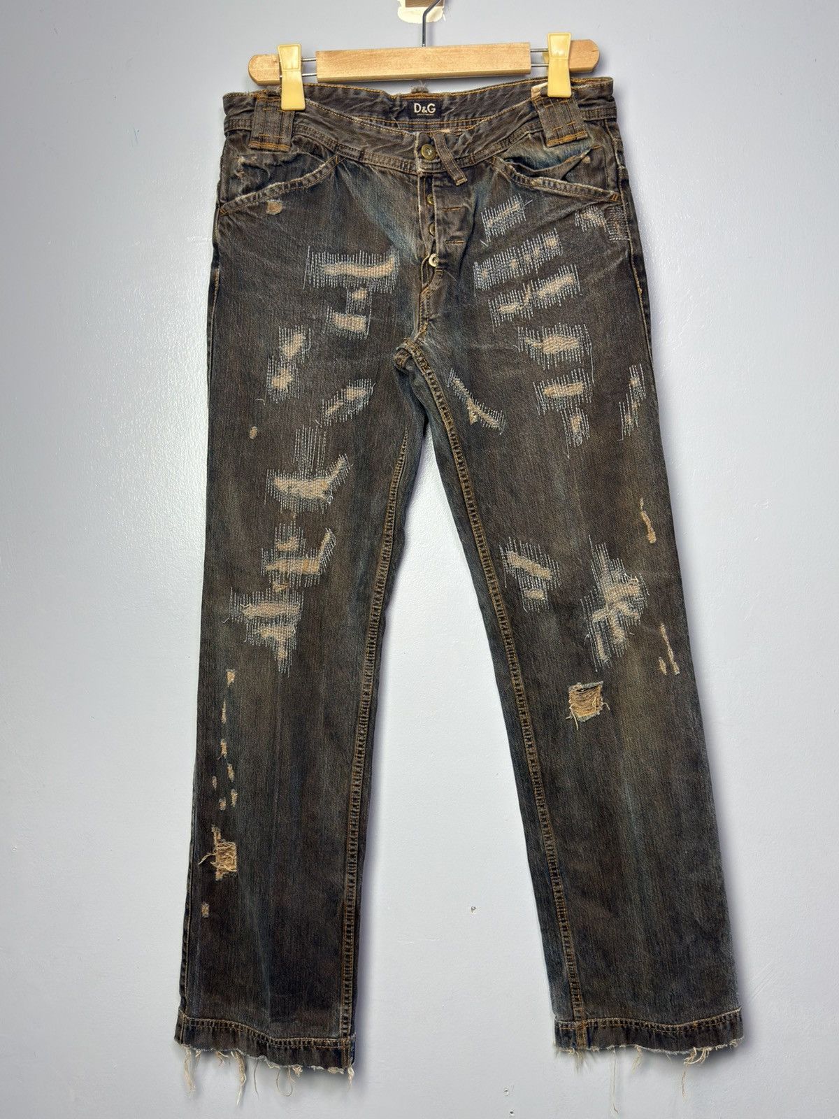 Dolce & Gabbana FW2006 Dolce & Gabbana Distressed Grey Relaxed Denim Jeans Size US 32 / EU 48 - 1 Thumbnail