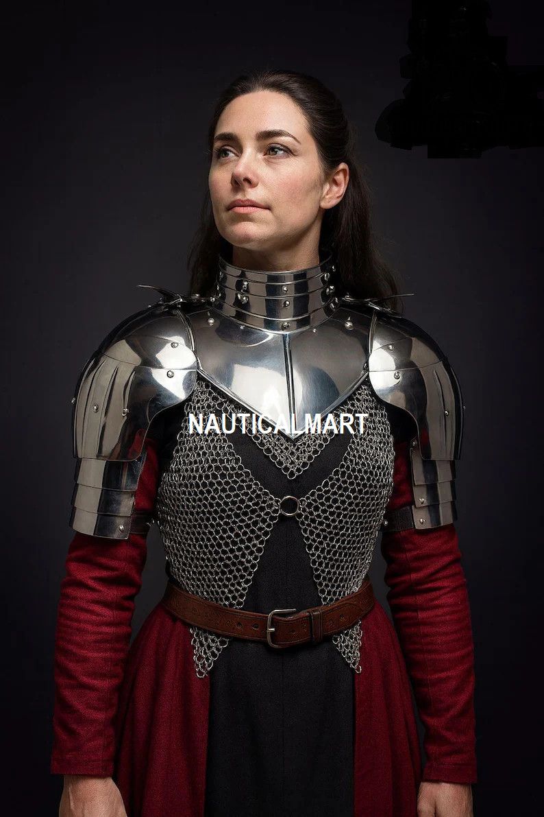 Medieval Lady Knight Polished Steel Brave Lady Armor