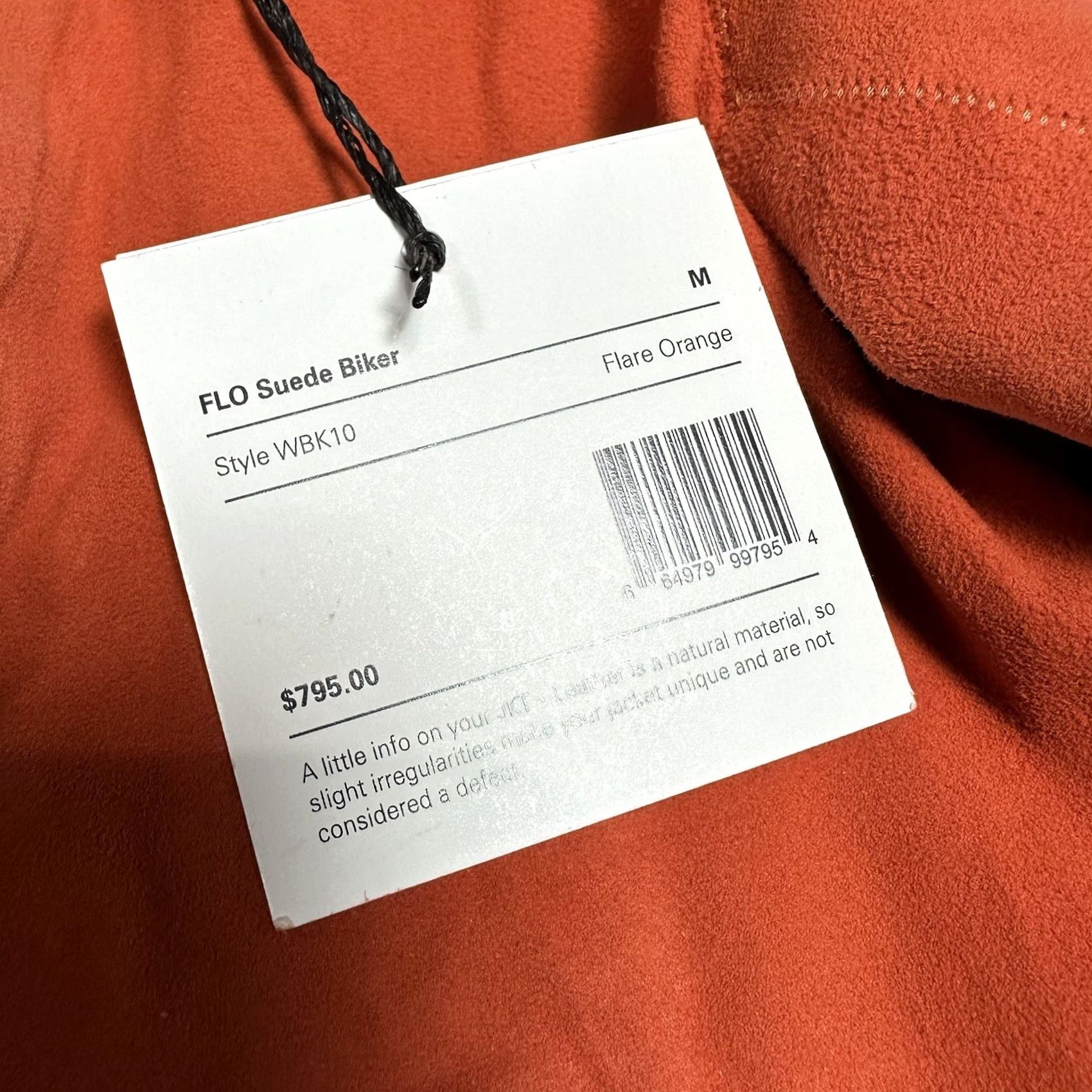 Vintage VINTAGE LTH JKT Orange Suede Leather Moto Biker Jacket Womens M Flaws Sz M Zipper Leather Suede 90s Womens Size M / US 6-8 / IT 42-44 - 7 Thumbnail