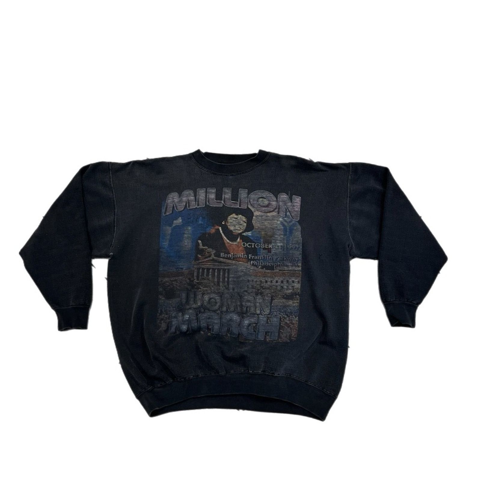 Vintage 1997 Vintage Sad collection Distressed Millions women March Size US XL / EU 56 / 4 - 1 Thumbnail